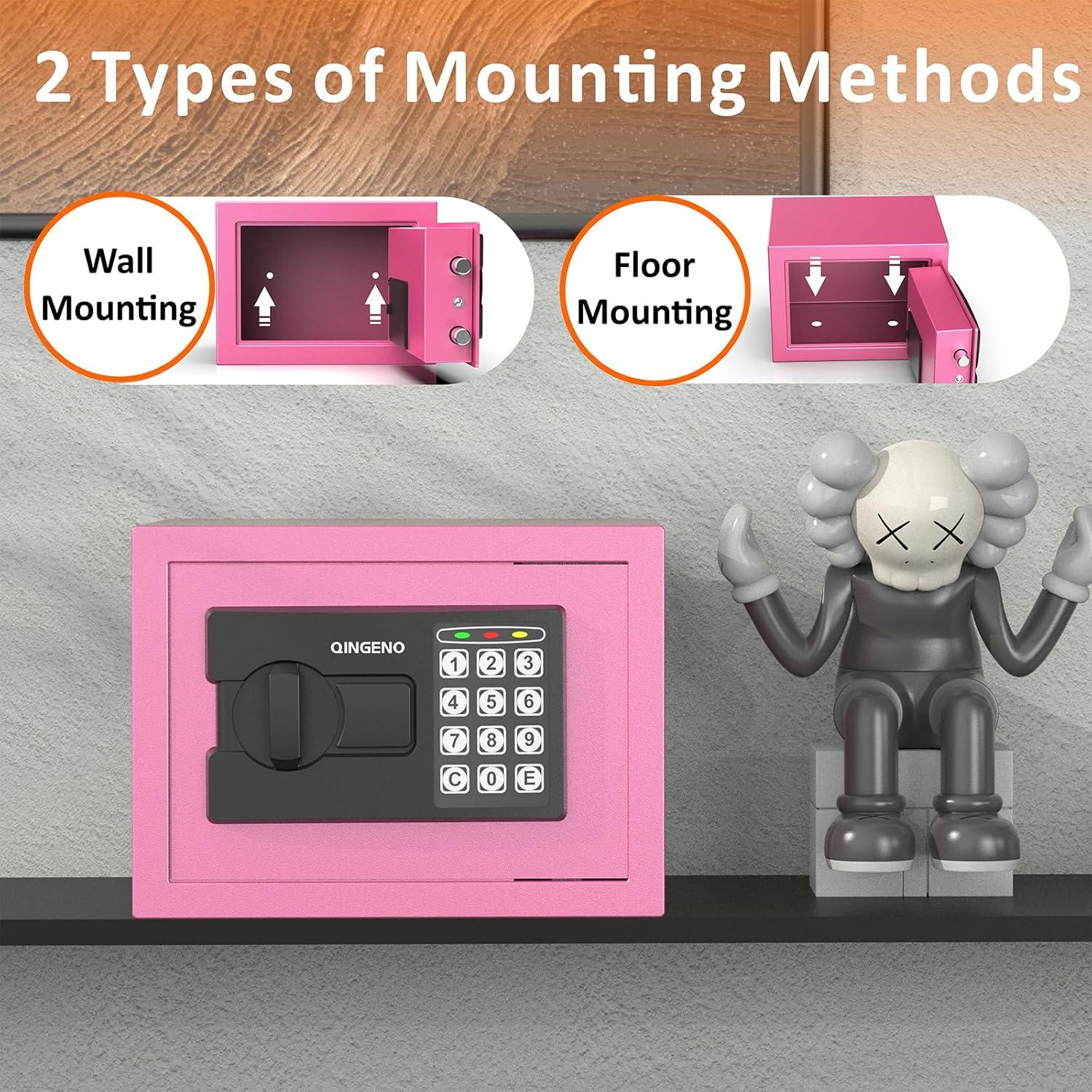 Caja Fuerte Digital QINGENO Mini 0.22 Pies Cúbicos Roja