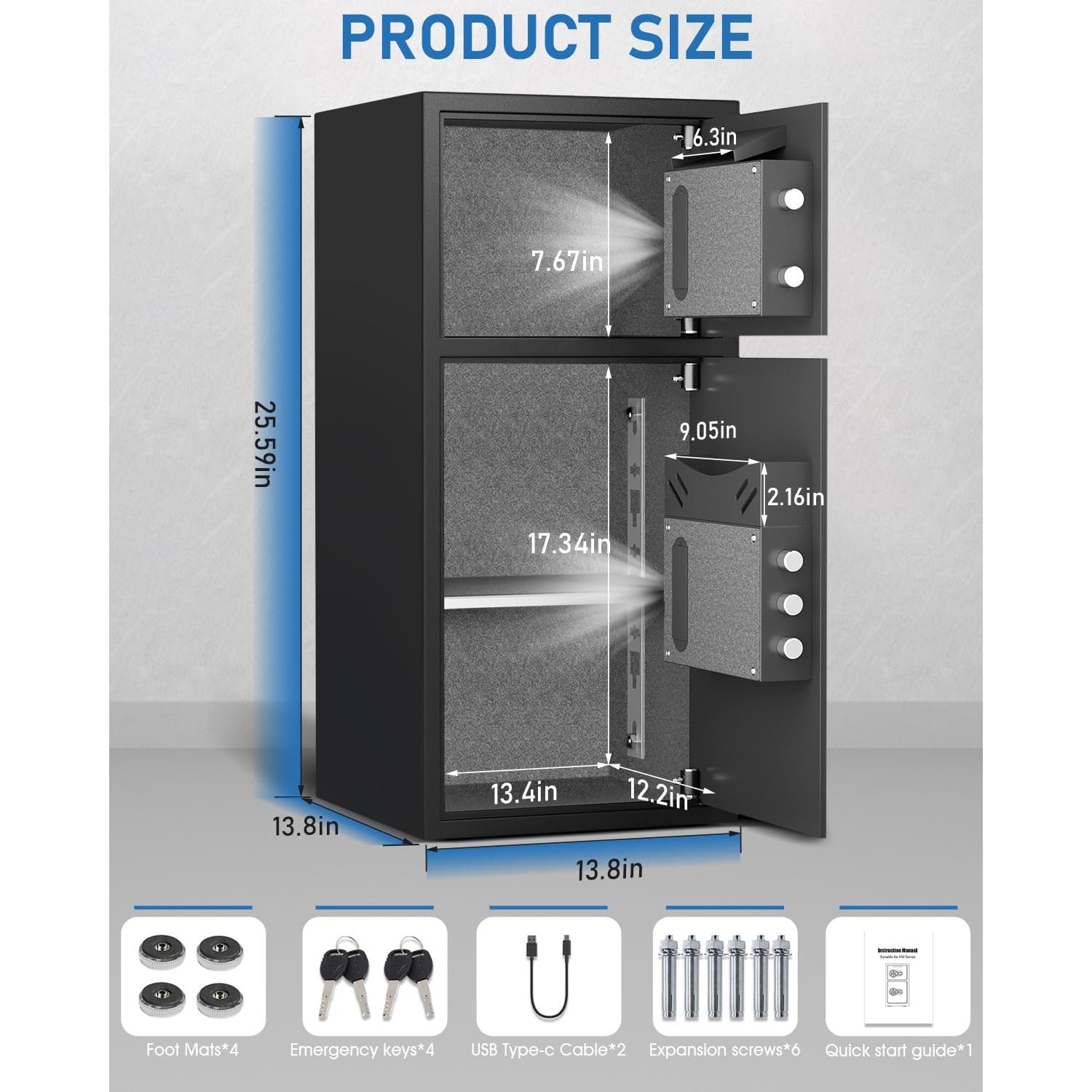 Caja Fuerte Digital Omethey 6 Pies Cúbicos a Prueba de Fuego