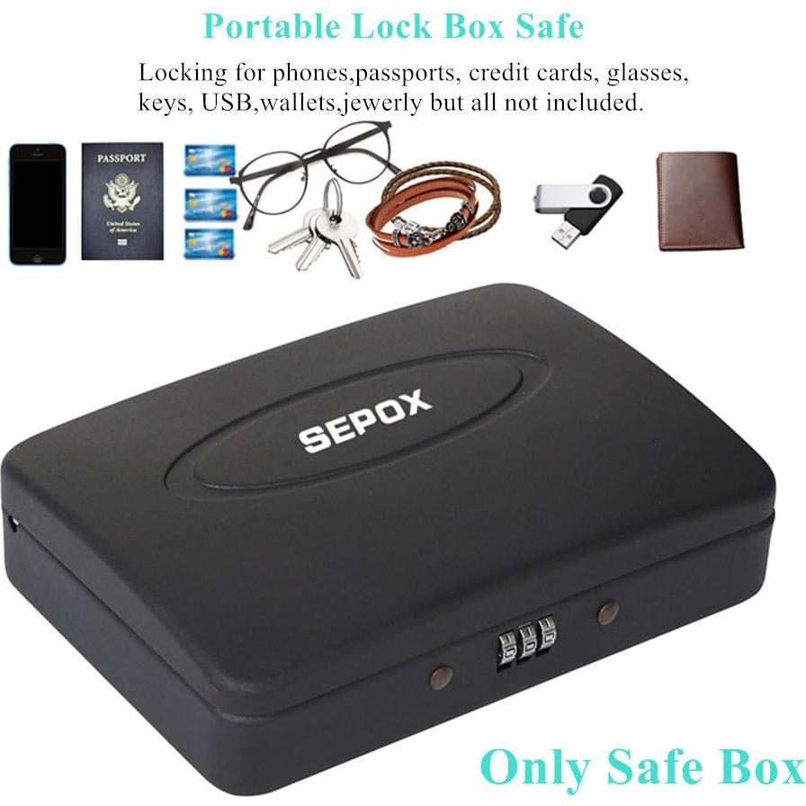 Caja de Seguridad Portátil SEPOX de Acero Resistente al Fuego