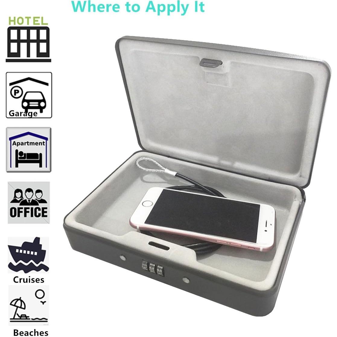 Caja de Seguridad Portátil SEPOX de Acero Resistente al Fuego