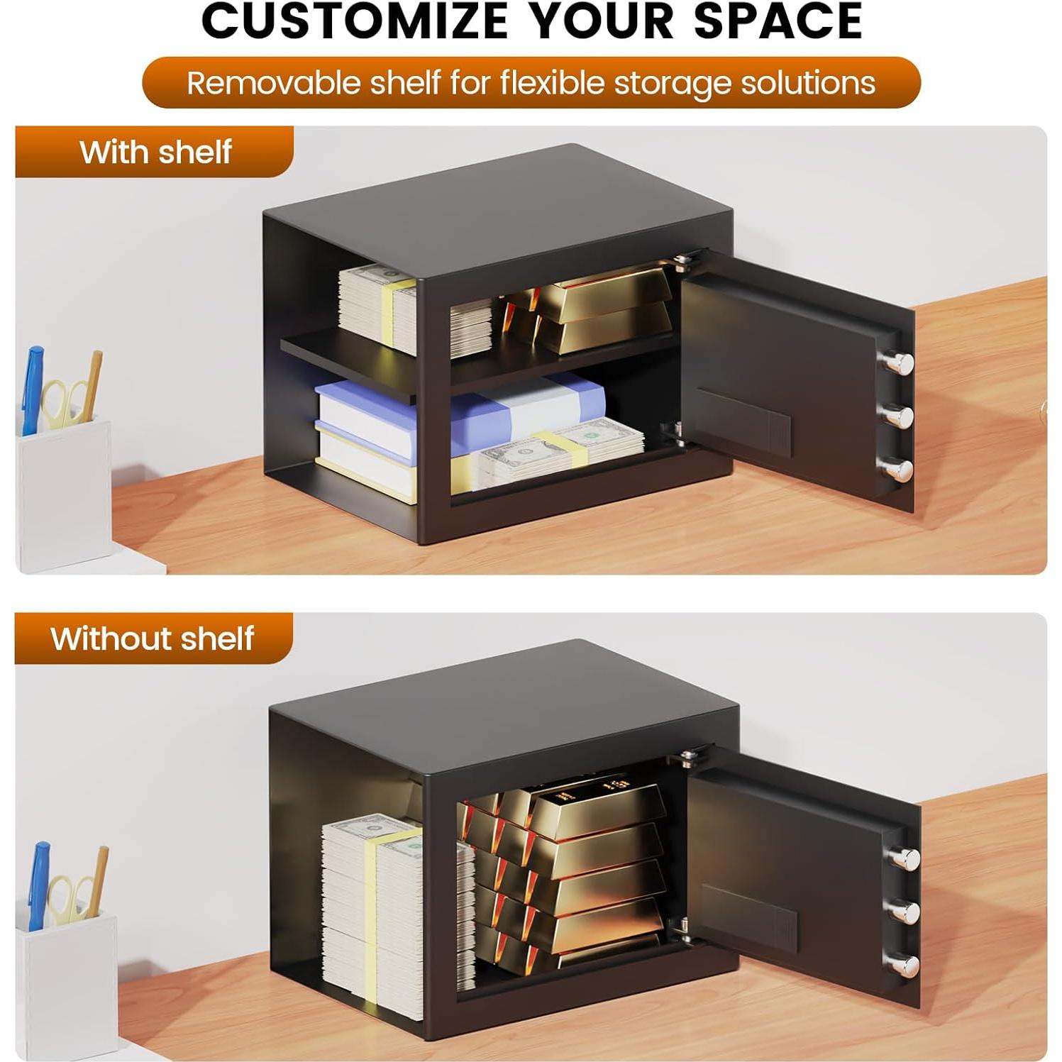 Caja Fuerte Digital FOWORE 0.8 Pies³ con Alarma y Estante