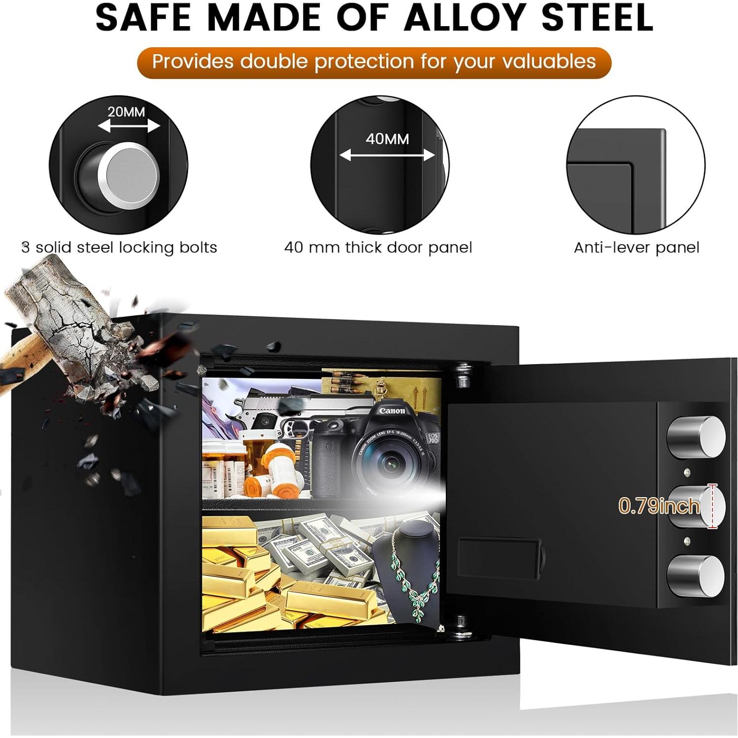 Caja Fuerte Digital FOWORE 0.8 Pies³ con Alarma y Estante