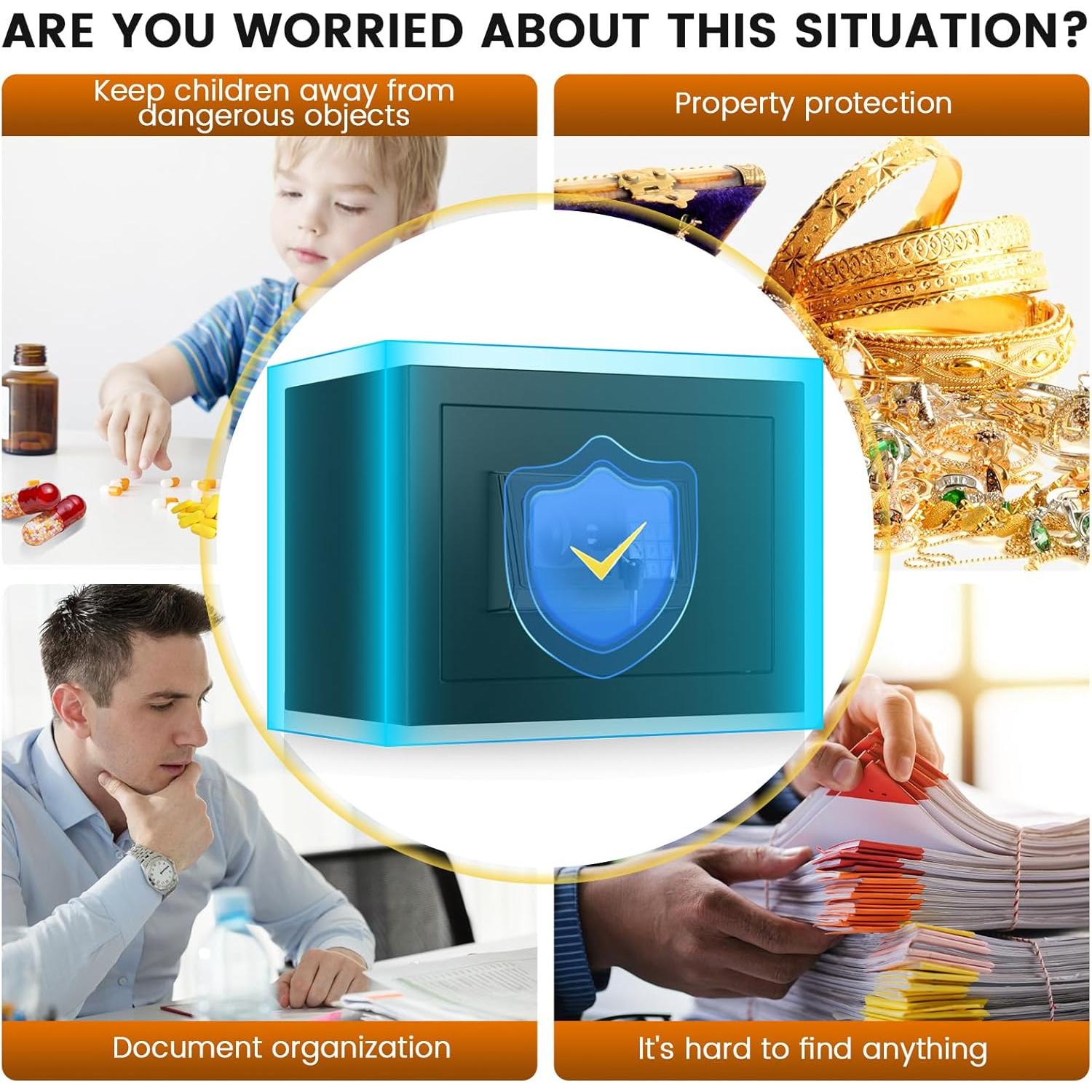 Caja Fuerte Digital FOWORE 0.8 Pies³ con Alarma y Estante