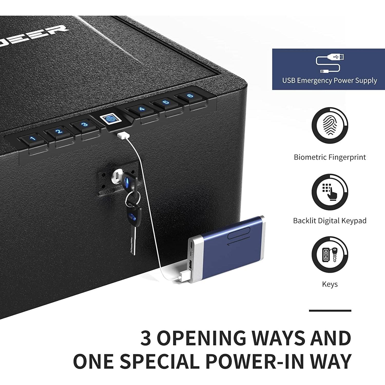 Caja Fuerte Biométrica XDeer para 4 Pistolas con Teclado