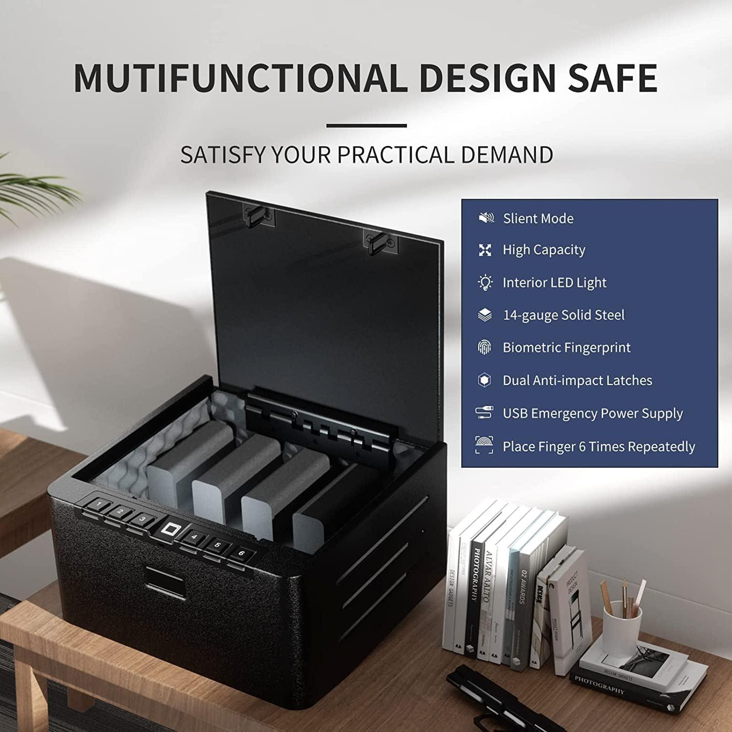 Caja Fuerte Biométrica XDeer para 4 Pistolas con Teclado