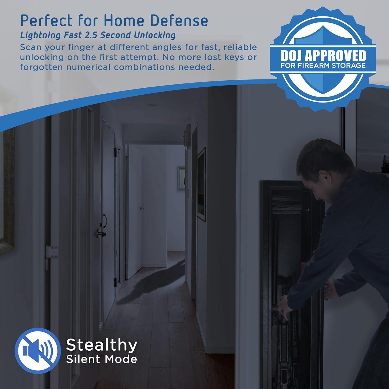 Caja Fuerte Biométrica para Rifles Barska + Protección Auditiva Walker's Razor Slim