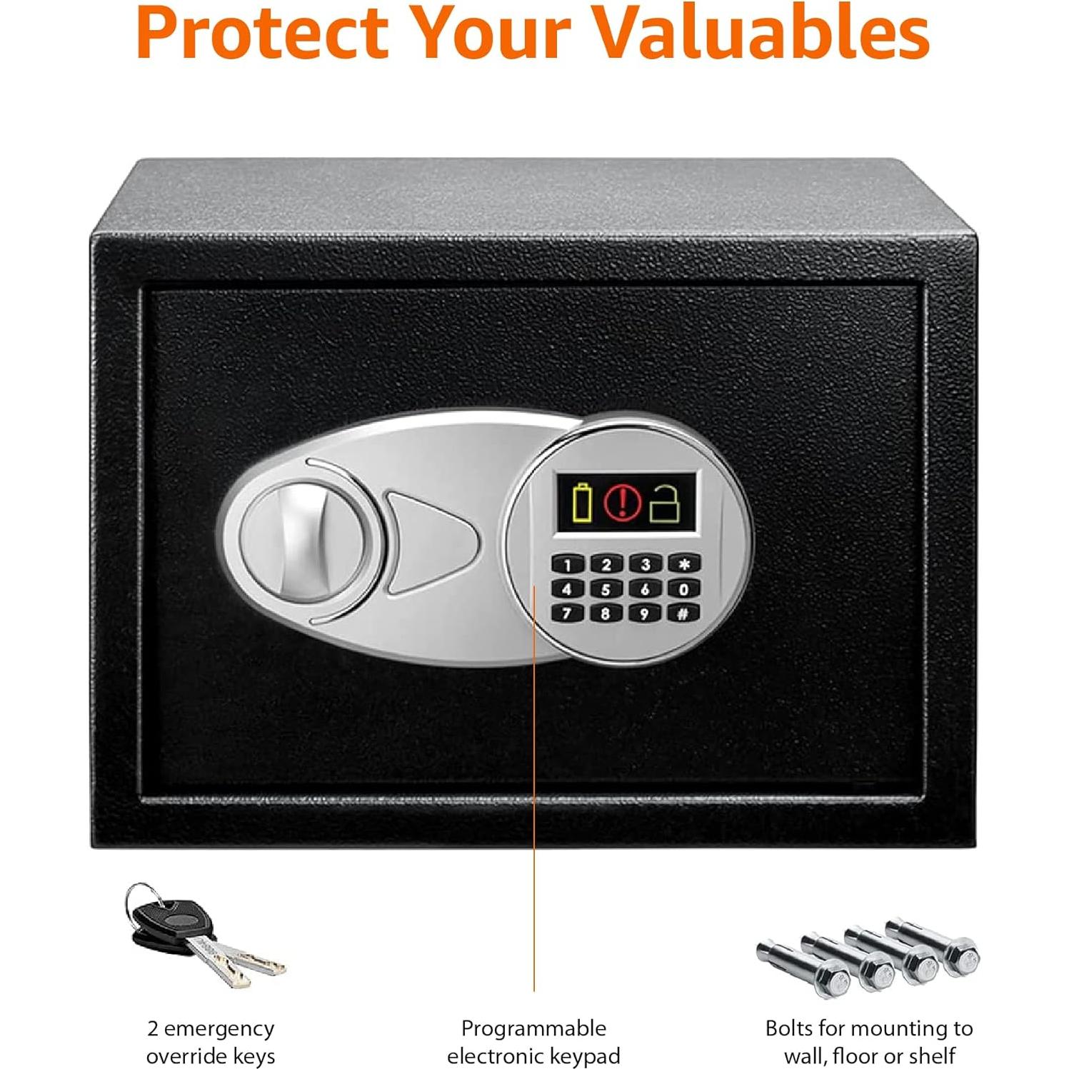 Caja Fuerte Electrónica AmazonBasics 1.8 Pies Cúbicos Negra