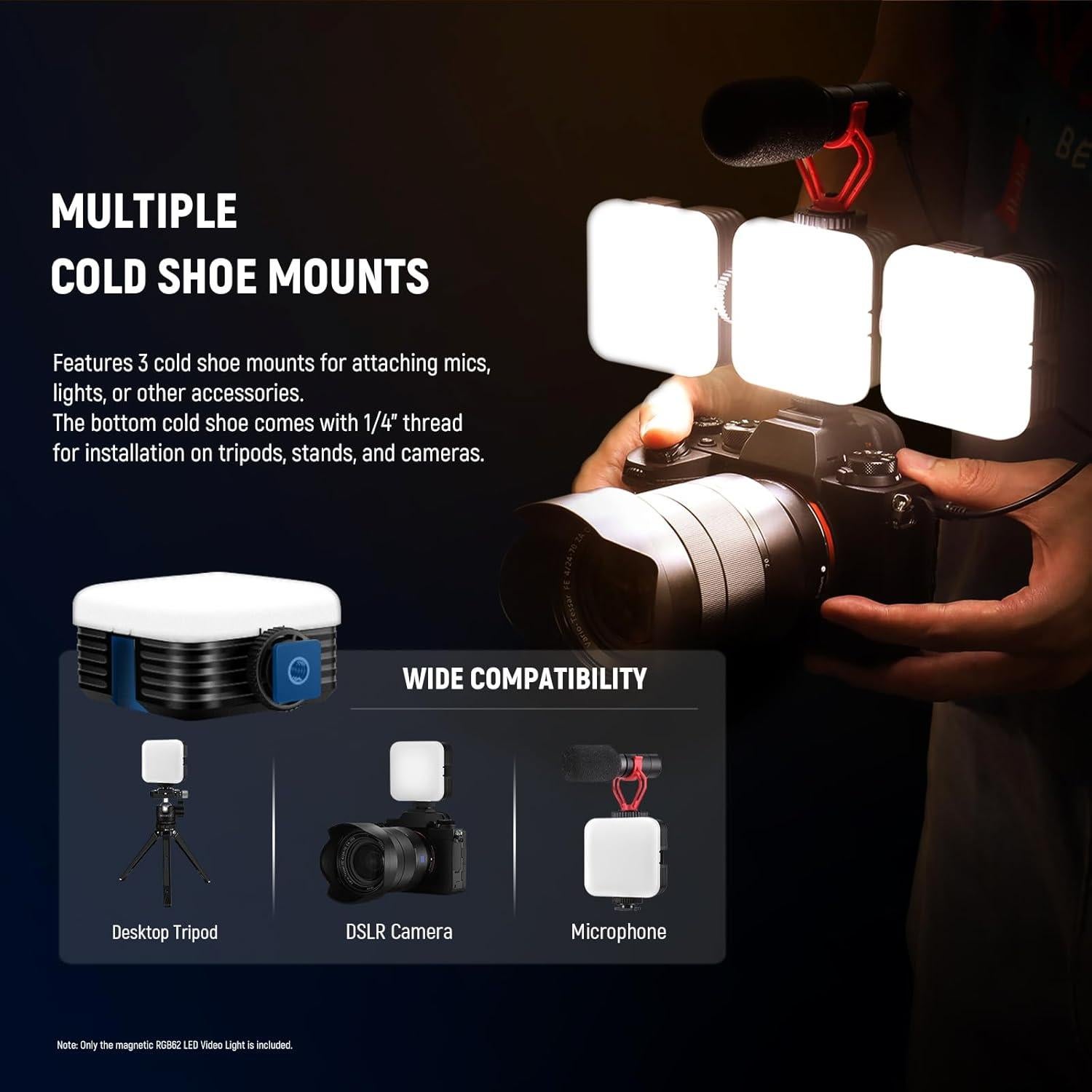 NEEWER RGB62 Luz de Video Magnética 2 Paquete Control APP