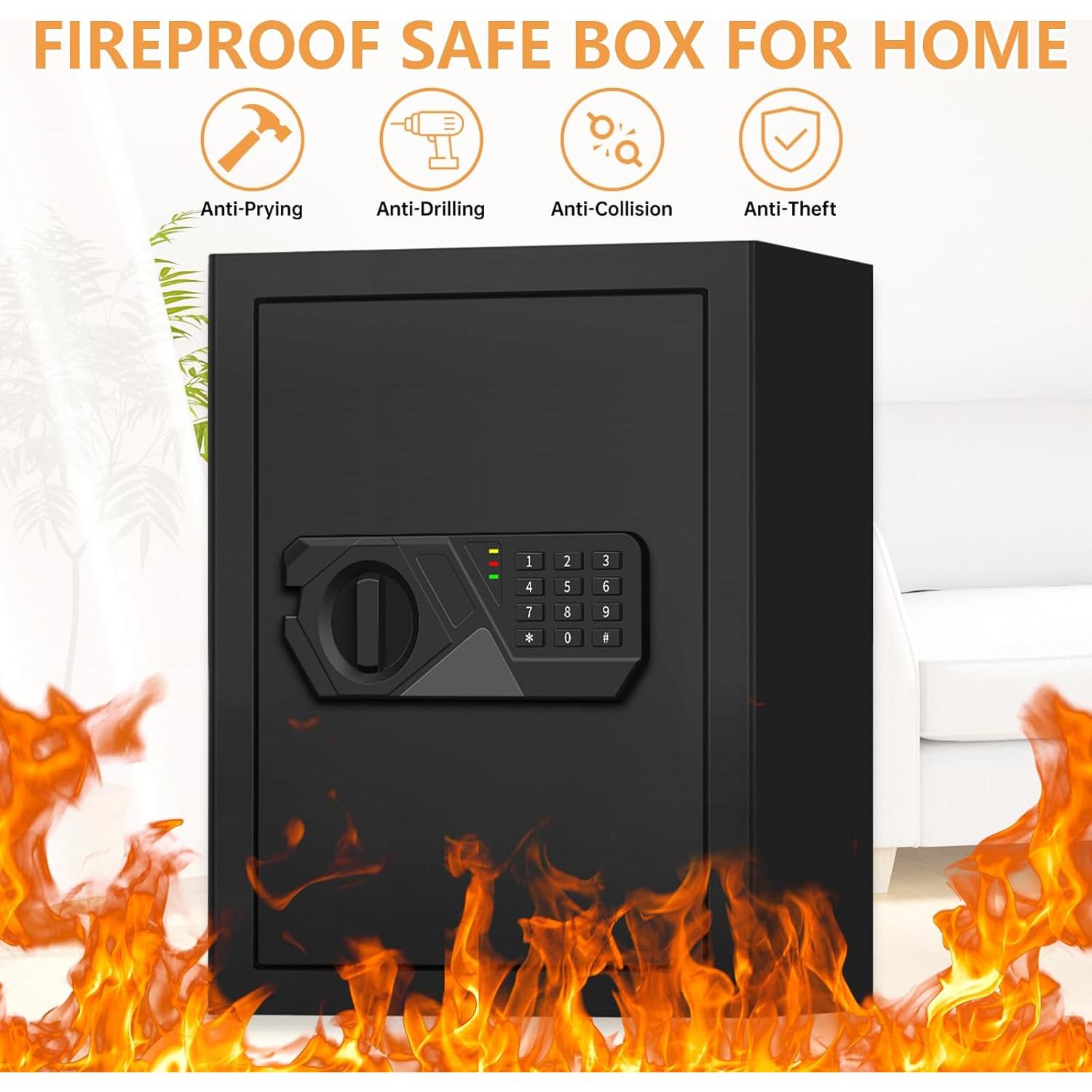 Caja Fuerte Ignífuga Homirxan 3 Pies Cúbicos con Alarma