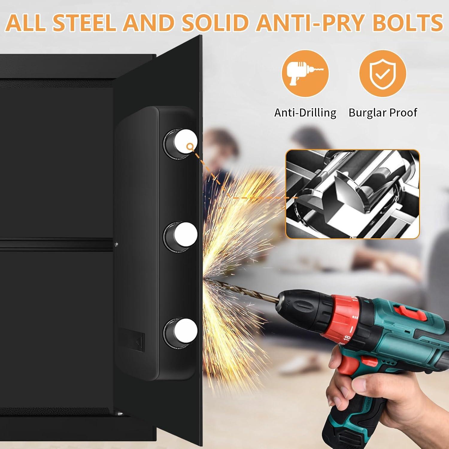 Caja Fuerte Ignífuga Homirxan 3 Pies Cúbicos con Alarma