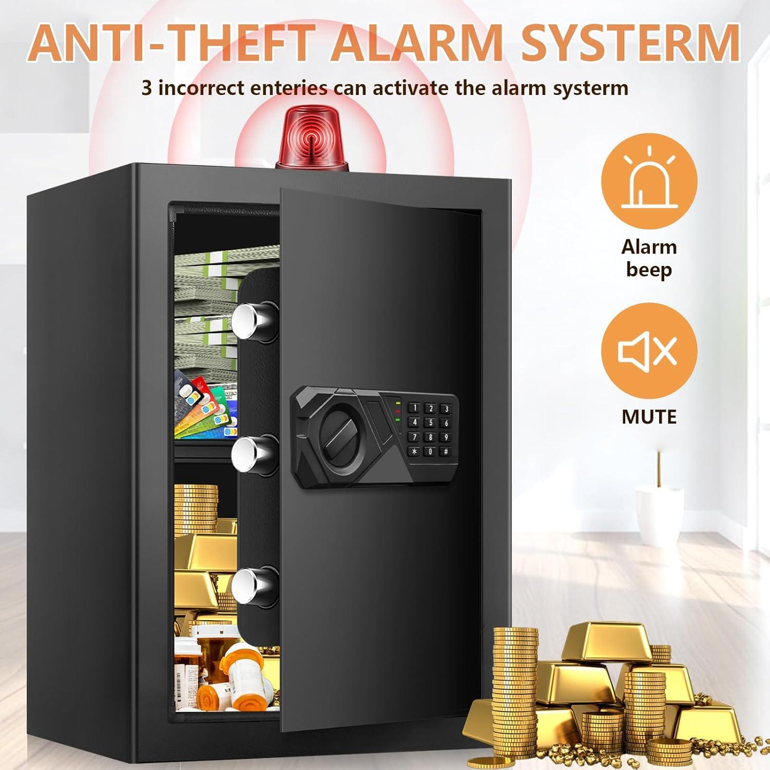 Caja Fuerte Ignífuga Homirxan 3 Pies Cúbicos con Alarma