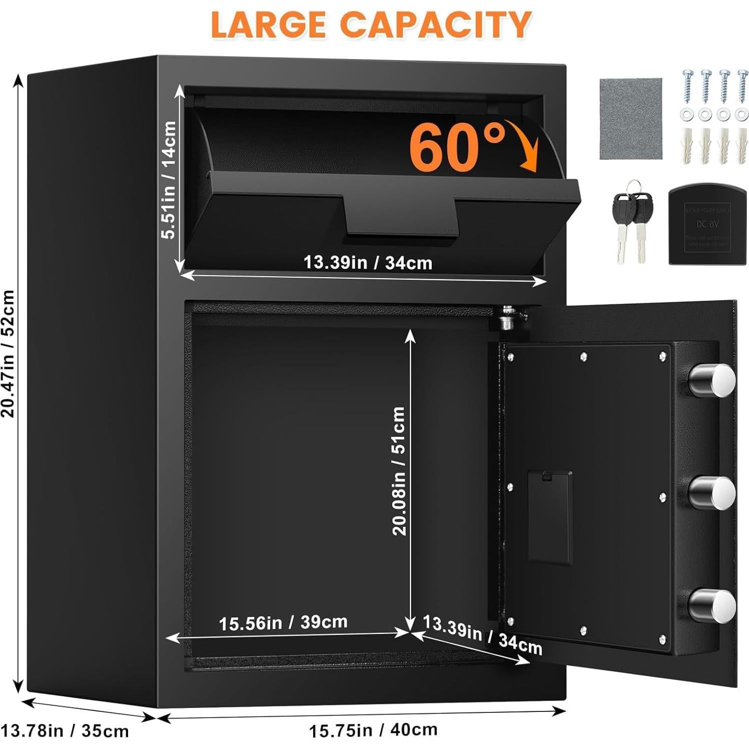 Caja de Seguridad Antirrobo Tiskgg 2.8 Pies Cúbicos con Ranura