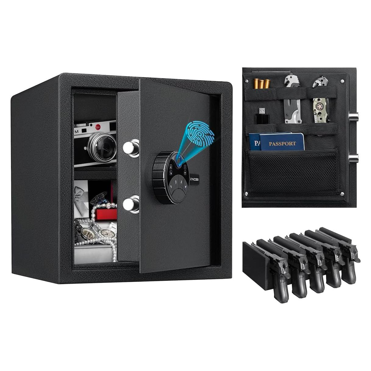 Caja Fuerte Biométrica Mediana JINXNOBI 1.38 Pies³ Antirrobo