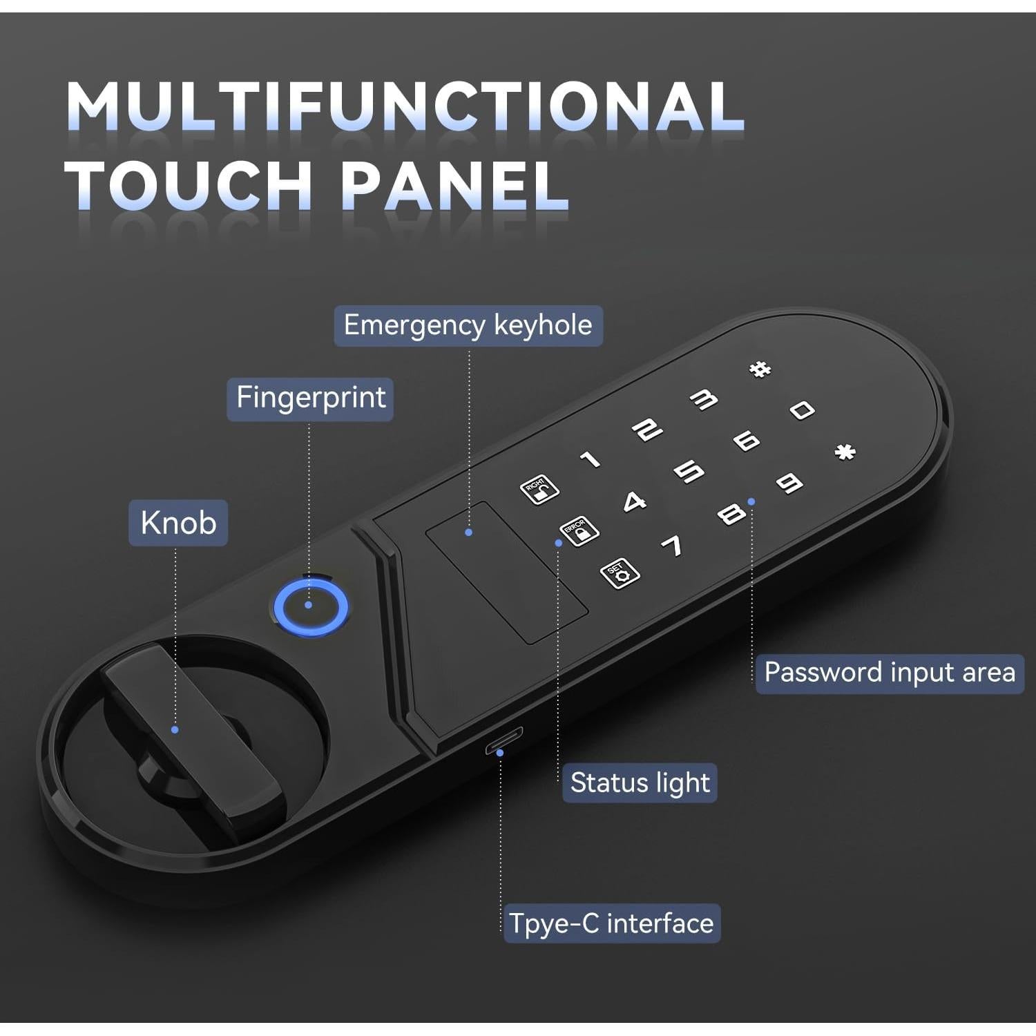 Caja Fuerte Biométrica KAPUCI 0.78 Pies³ con Pantalla Táctil