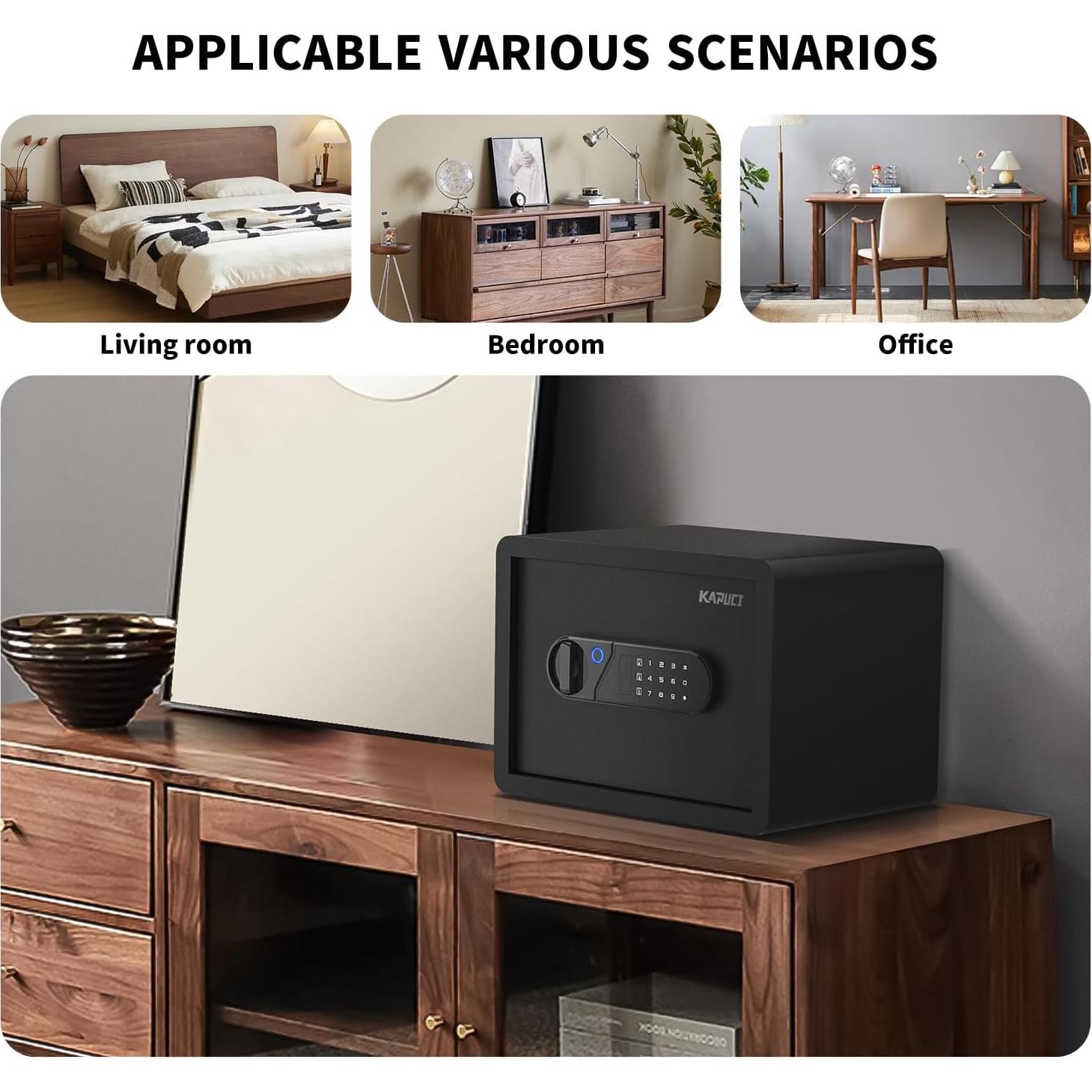 Caja Fuerte Biométrica KAPUCI 0.78 Pies³ con Pantalla Táctil