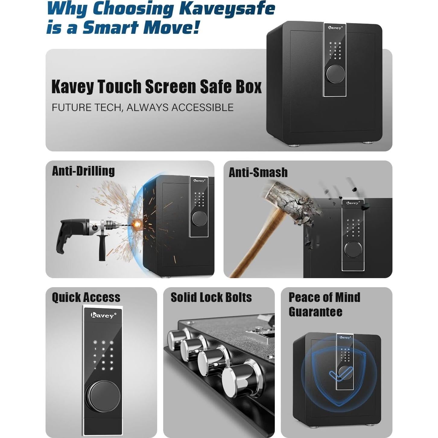 Caja de Seguridad Kavey KS-45 Fuego Resistente 2 Pies Cúbicos