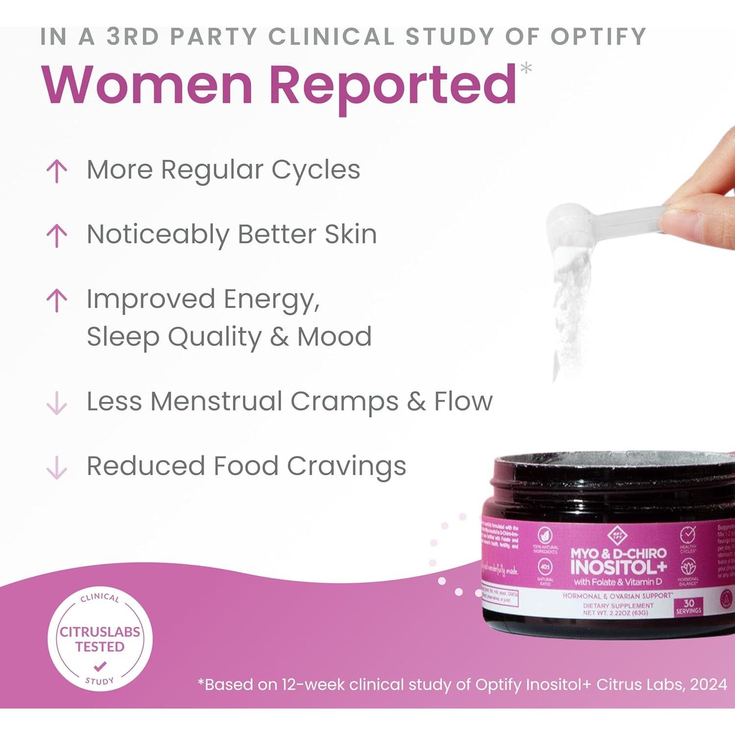 Suplemento de Inositol Premium Optify 61.68g - Equilibrio Hormonal