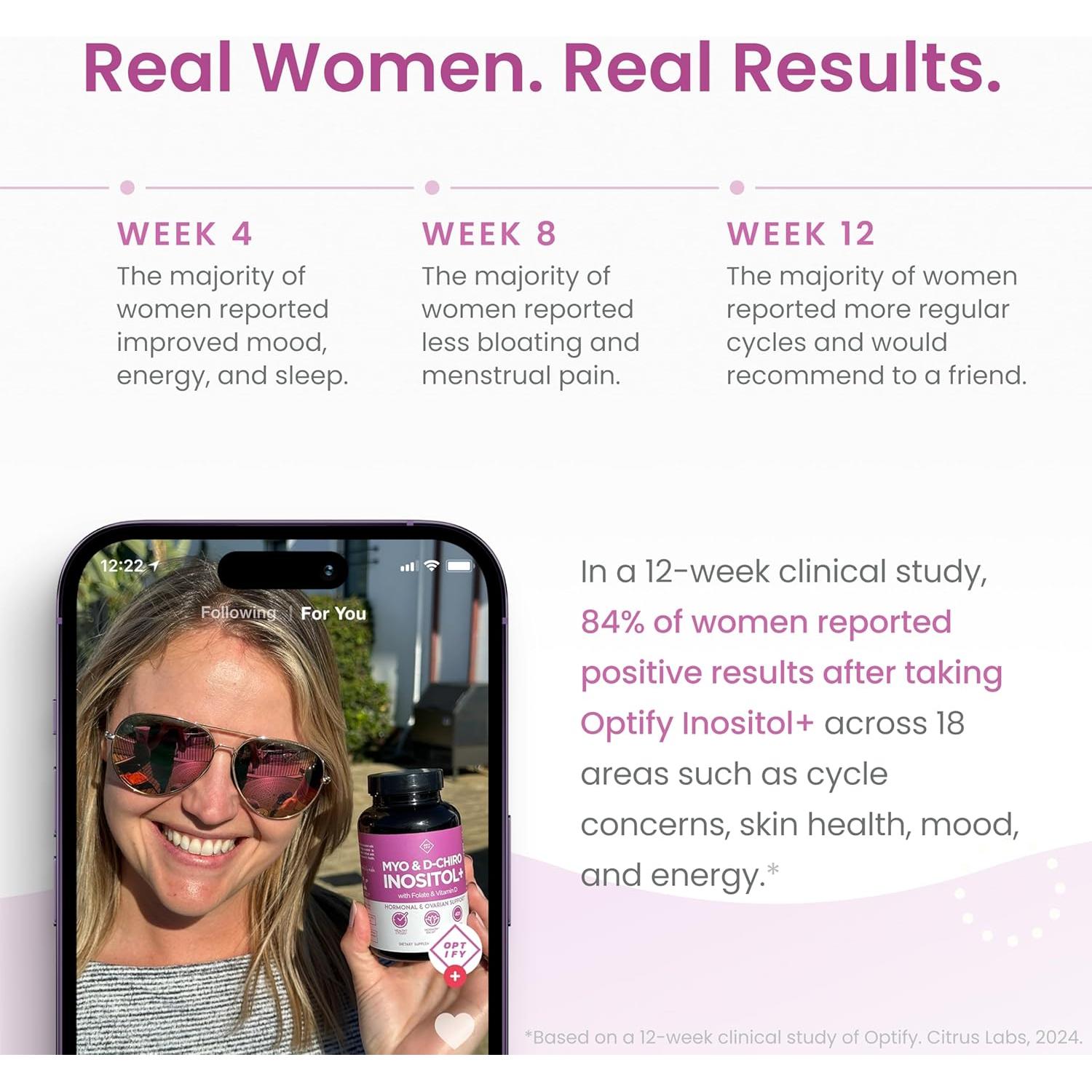 Suplemento de Inositol Premium Optify 61.68g - Equilibrio Hormonal