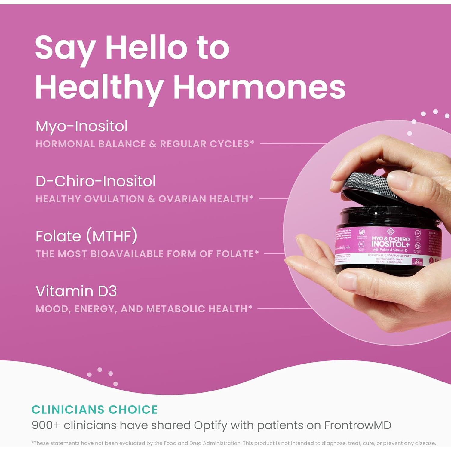 Suplemento de Inositol Premium Optify 61.68g - Equilibrio Hormonal