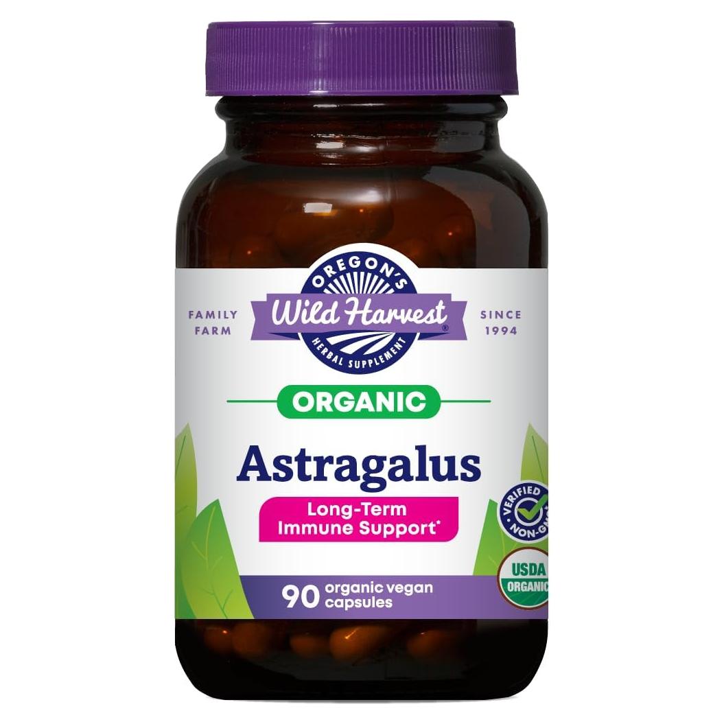 Cápsulas de Astrágalo Orgánico Oregon's Wild Harvest 1125 mg - 90 Unidades