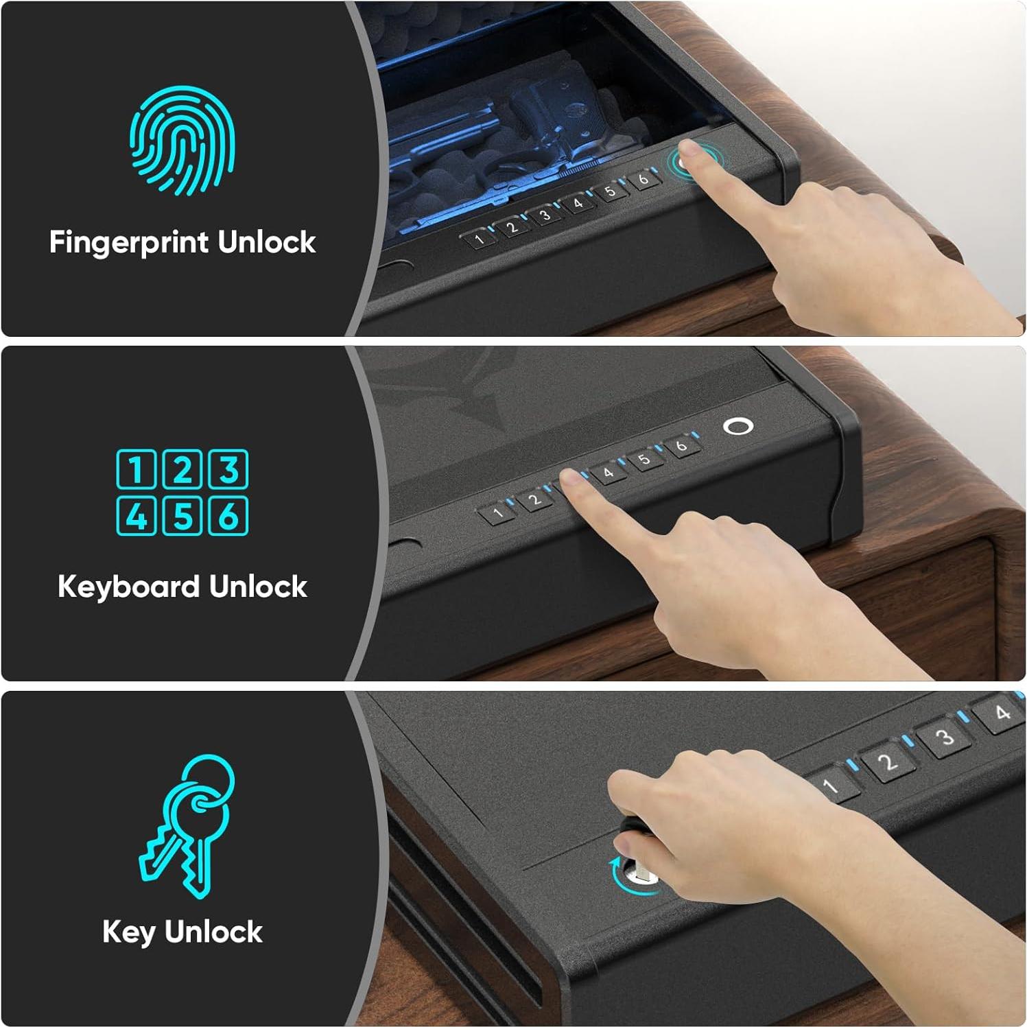 Caja Fuerte Biométrica Dveron para Pistola - Acceso Rápido <1s