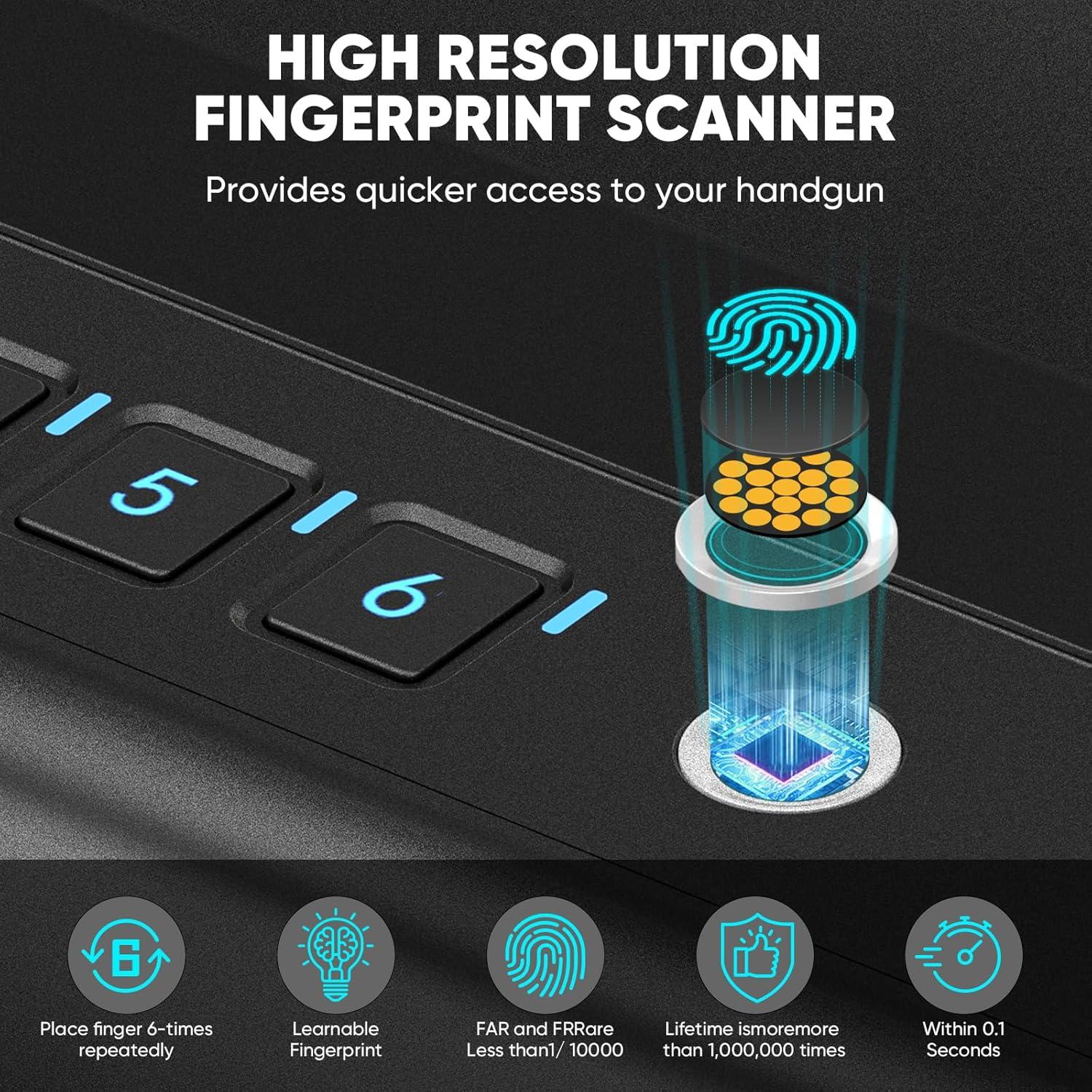 Caja Fuerte Biométrica Dveron para Pistola - Acceso Rápido <1s