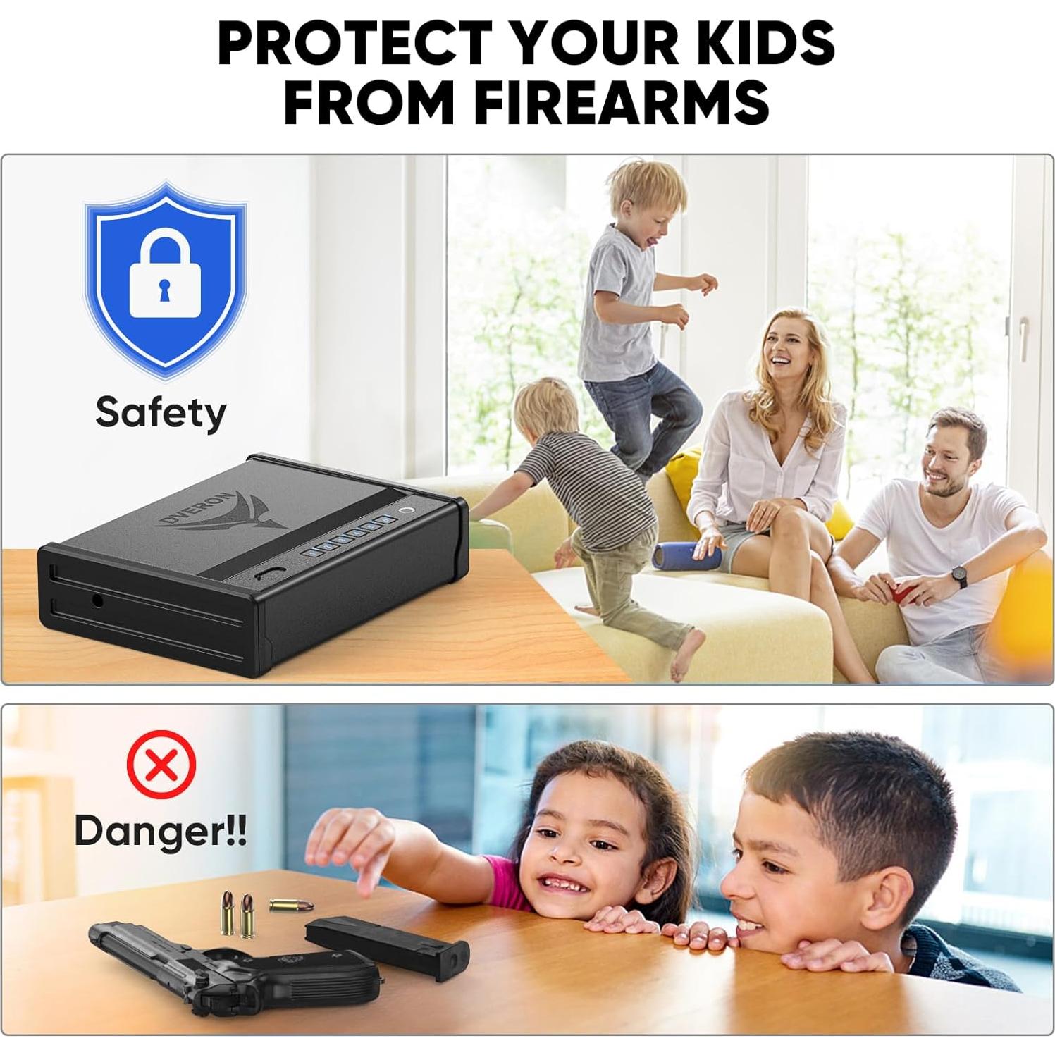 Caja Fuerte Biométrica Dveron para Pistola - Acceso Rápido <1s