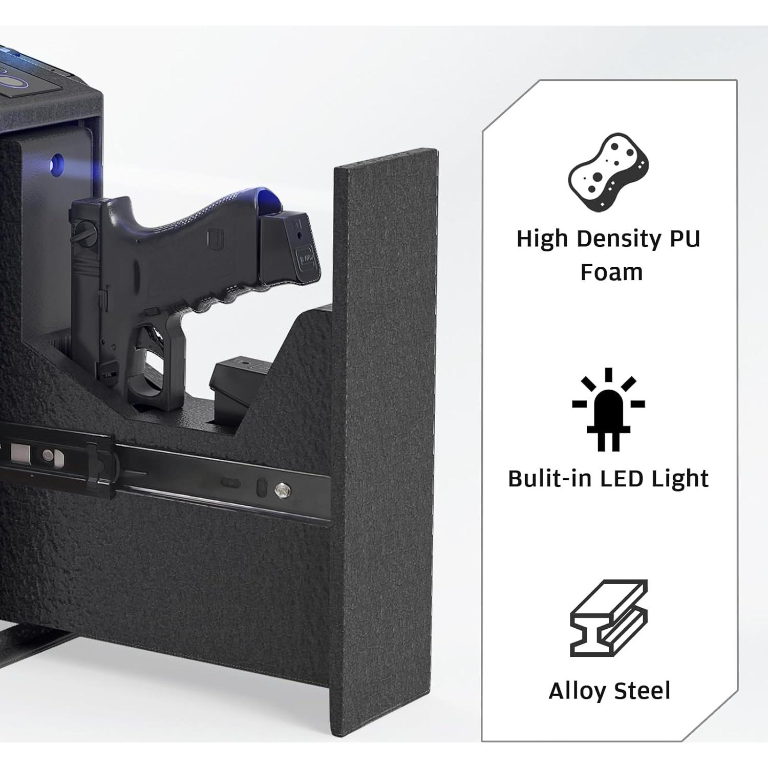 Caja Fuerte Biométrica Oarlike para Pistola con Acceso Rápido