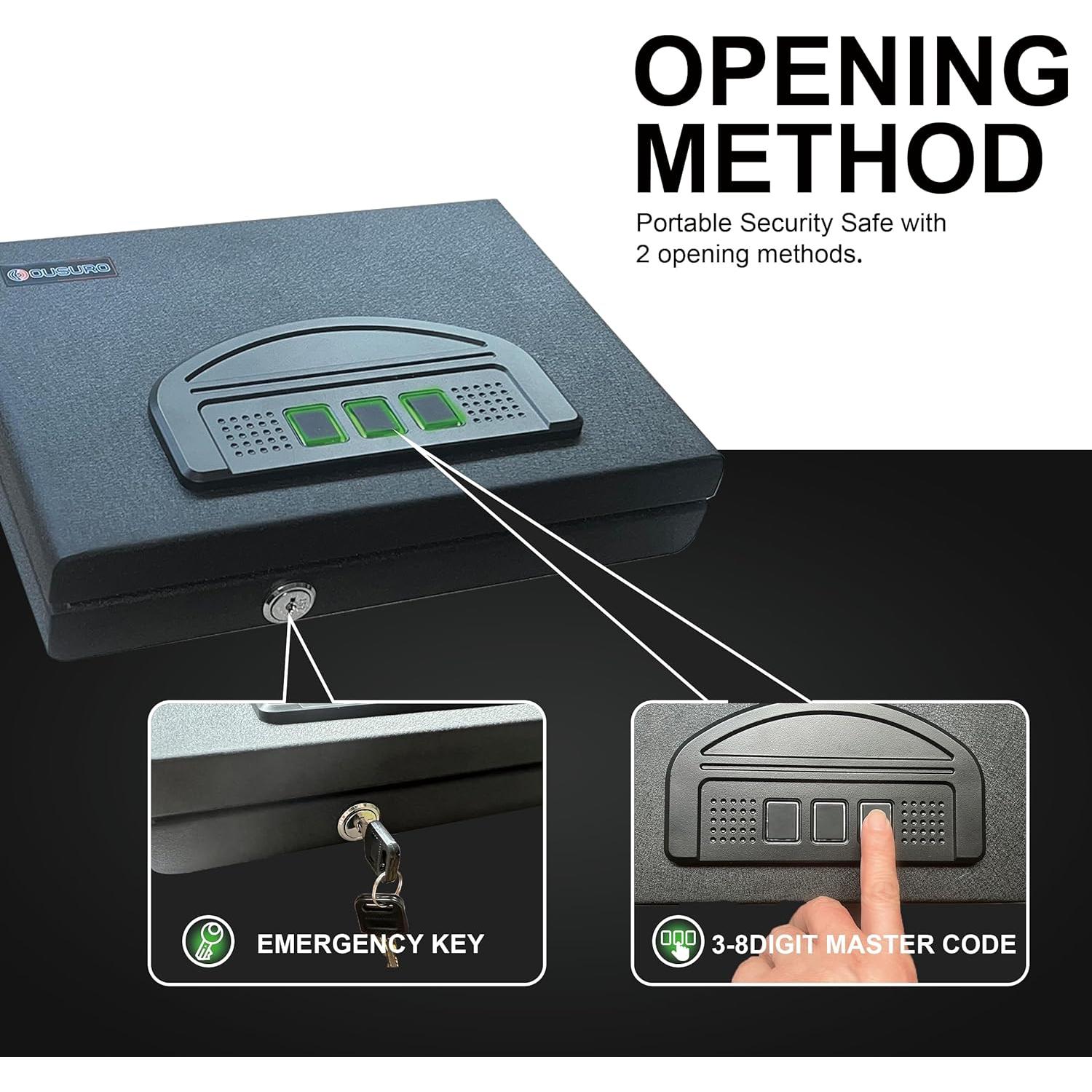 Caja Fuerte para Armas OUSURO con Teclado Digital 28.1x22x6 cm