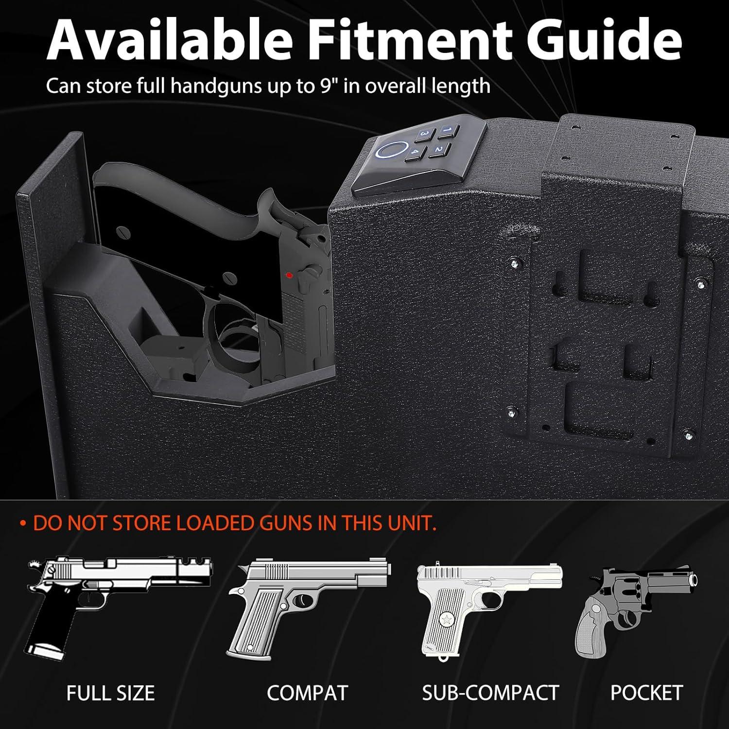 Caja Fuerte Biometrica Garvee para Pistolas 24.13 cm Acceso Rápido
