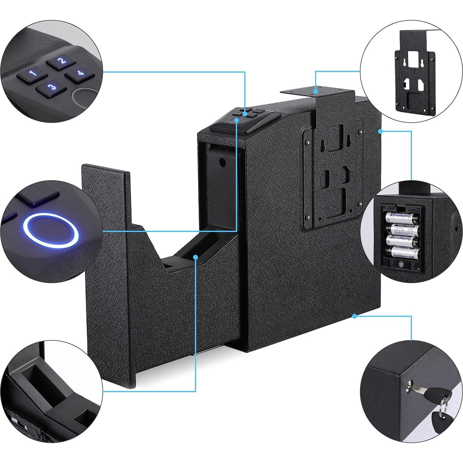 Caja Fuerte Biometrica Garvee para Pistolas 24.13 cm Acceso Rápido