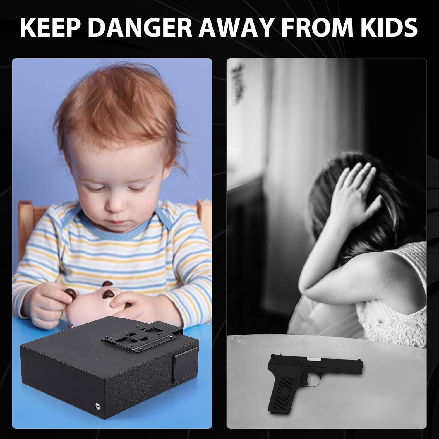 Caja Fuerte Biometrica Garvee para Pistolas 24.13 cm Acceso Rápido