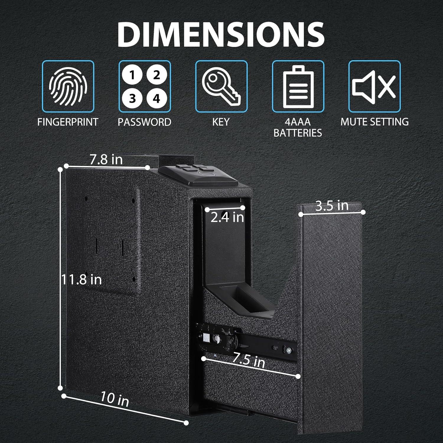 Caja Fuerte Biometrica Garvee para Pistolas 24.13 cm Acceso Rápido