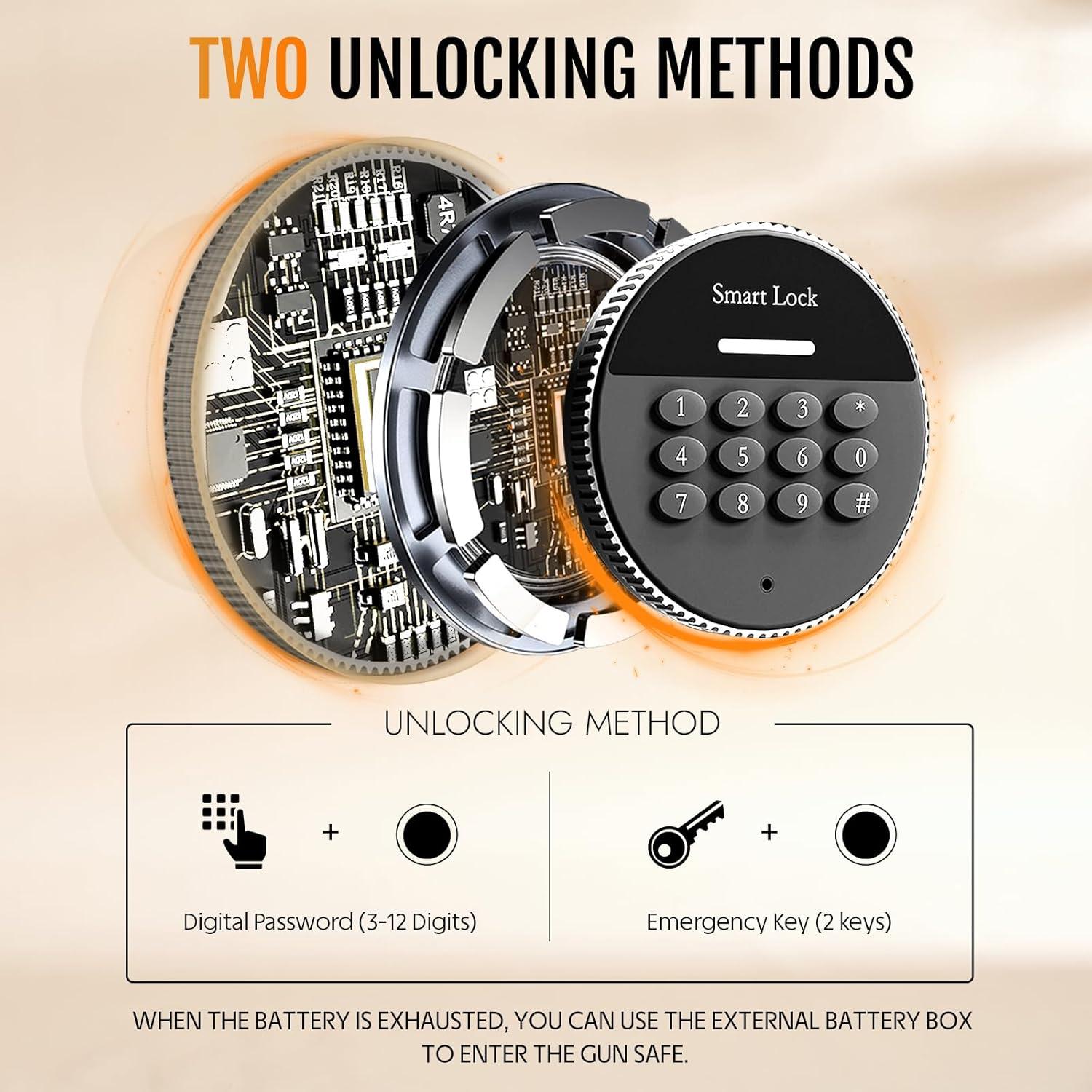 Caja Fuerte Electrónica KAER para Rifles y Pistolas 132x25x22cm