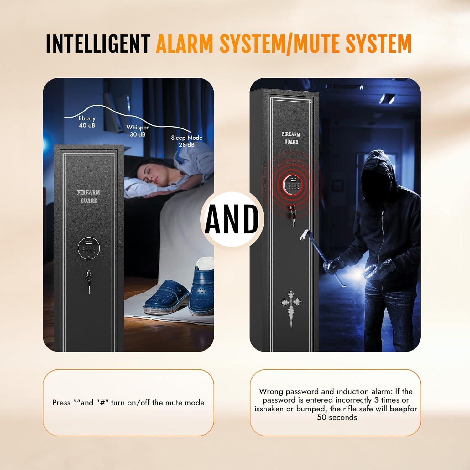 Caja Fuerte Electrónica KAER para Rifles y Pistolas 132x25x22cm