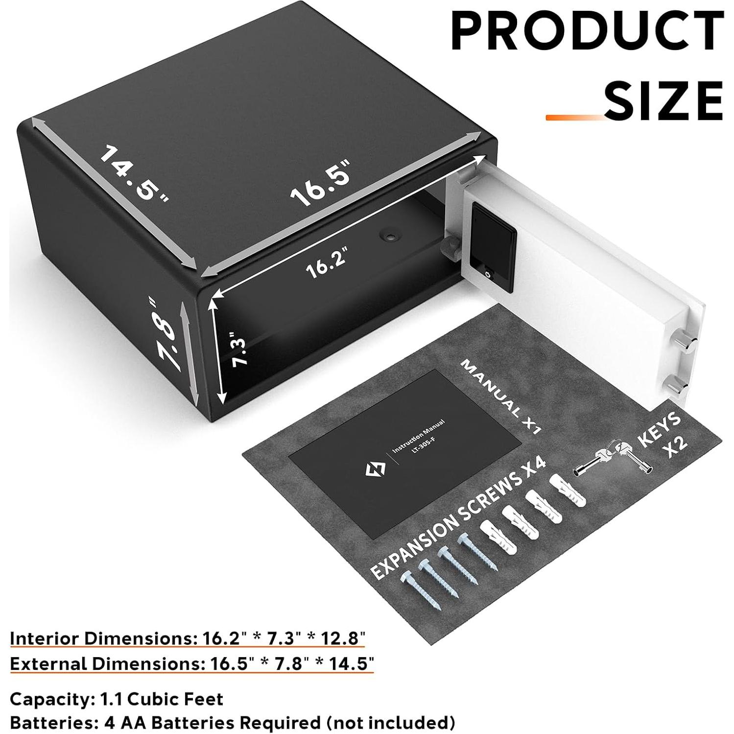 Caja Fuerte Biométrica Z ZLJUAN 1.1 Pies Cúbicos Blanca