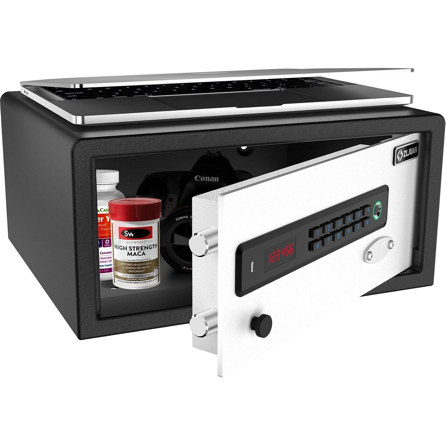 Caja Fuerte Biométrica Z ZLJUAN 1.1 Pies Cúbicos Blanca