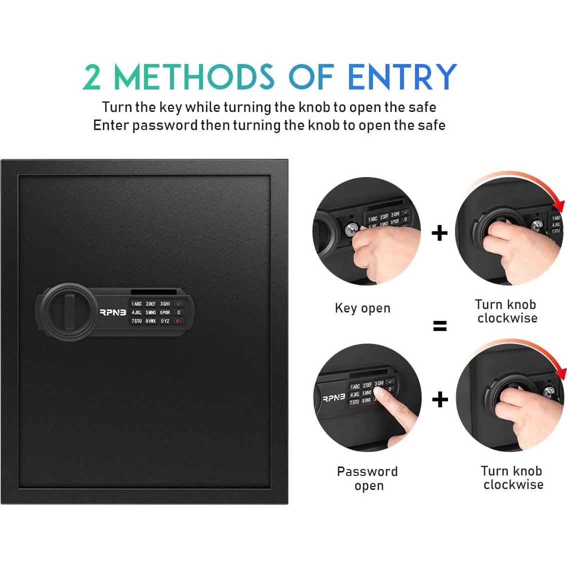Caja Fuerte Deluxe RPNB para 4 Pistolas Biométrica 41.9x34.9x32.9 cm