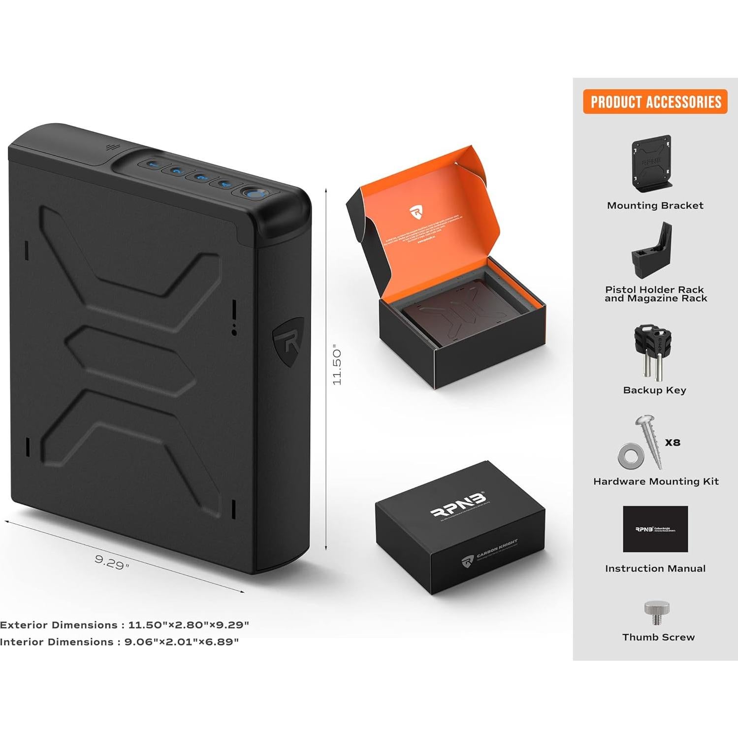 Caja Fuerte a Prueba de Fuego RPNB 36.6L con Huella Dactilar