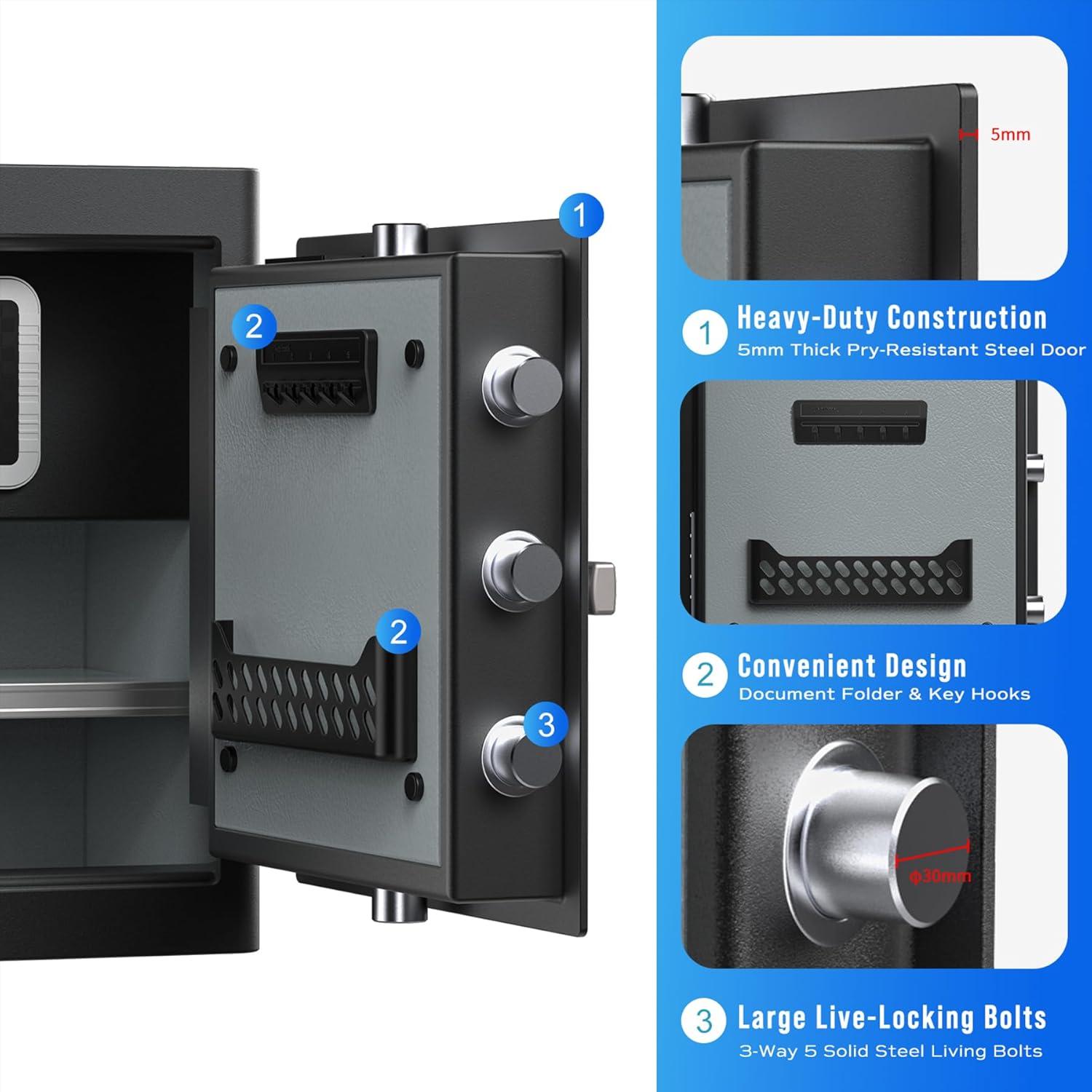 Caja Fuerte Biométrica RPNB 1.6 pies³ con Pantalla Táctil