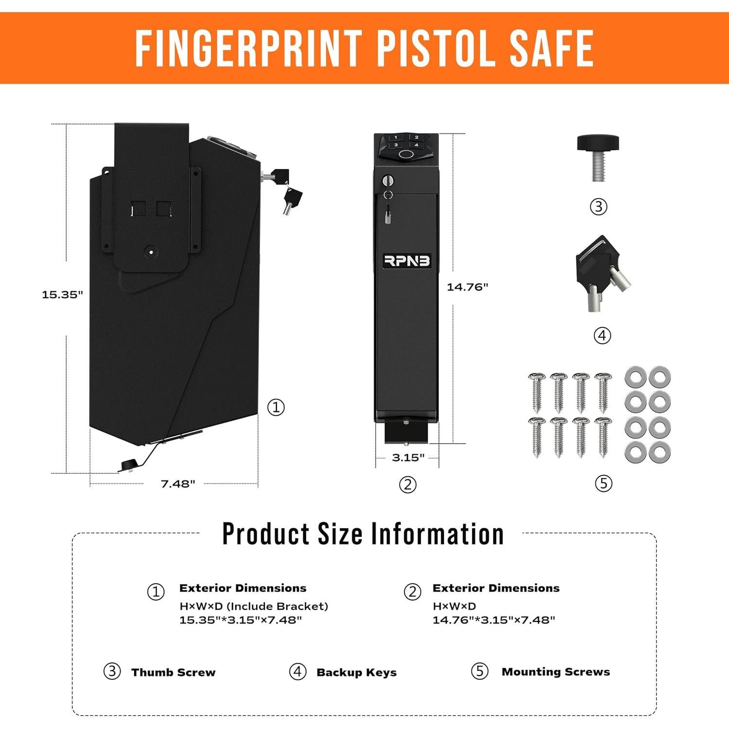 Caja Fuerte Biométrica RPNB 1.6 pies³ con Pantalla Táctil
