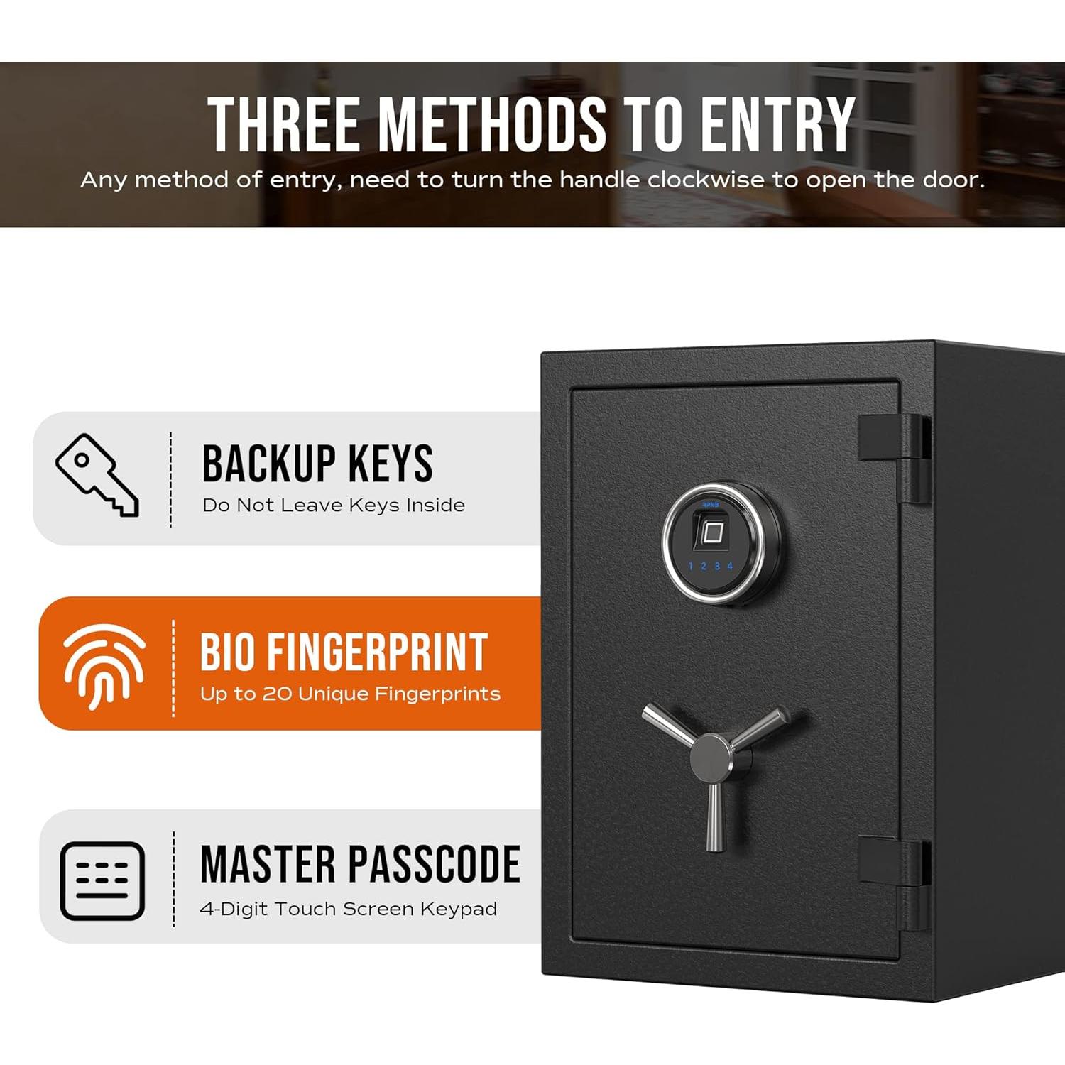 Caja Fuerte a Prueba de Fuego RPNB 1.29 pies³ con Huella Biométrica