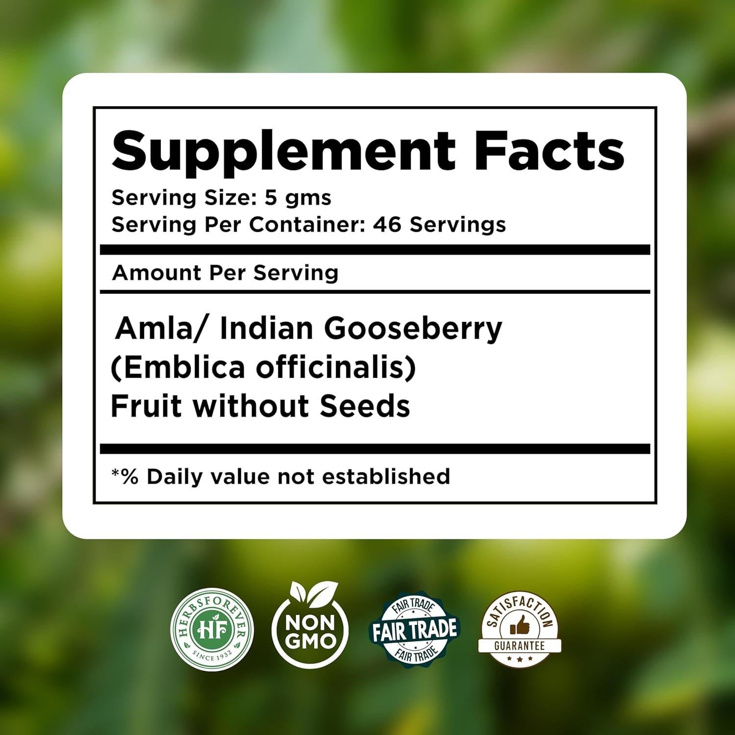 Polvo de Amla Herbsforever 230g | Vitamina C y Antioxidantes