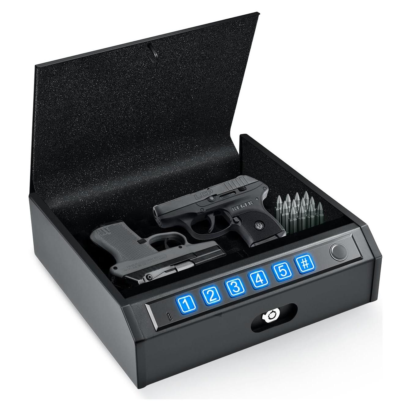 Caja Fuerte Biométrica ADIMO para Pistolas, Acceso Rápido