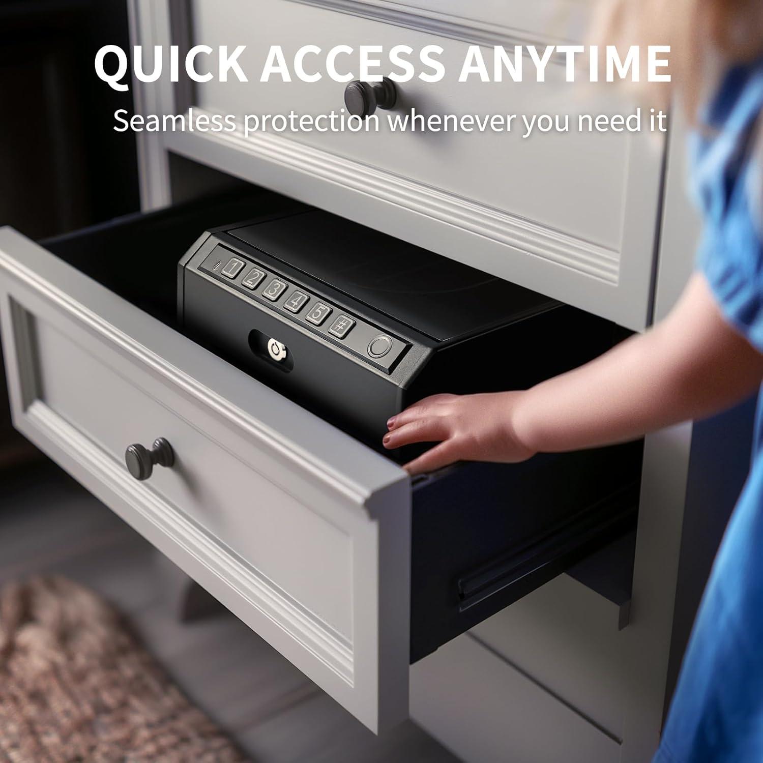 Caja Fuerte Biométrica ADIMO para Pistolas, Acceso Rápido