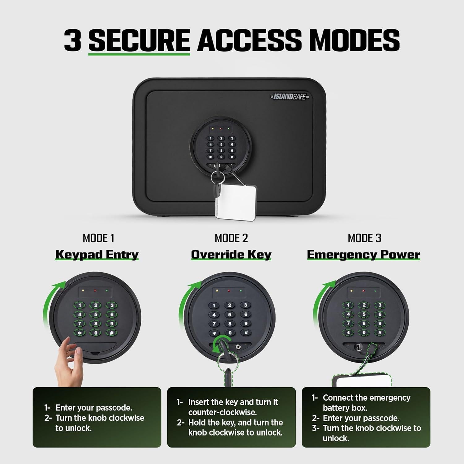 Caja Fuerte Digital ISLANDSAFE 1.0 Pies Cúbicos Negra