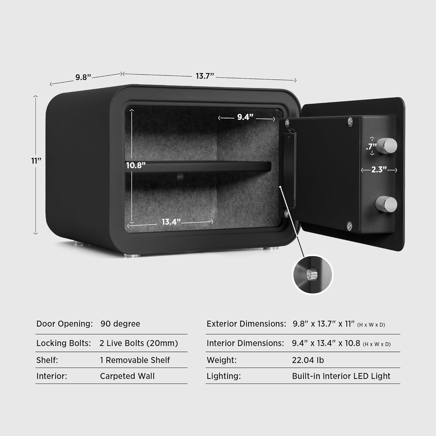 Caja Fuerte Digital ISLANDSAFE 1.0 Pies Cúbicos Negra