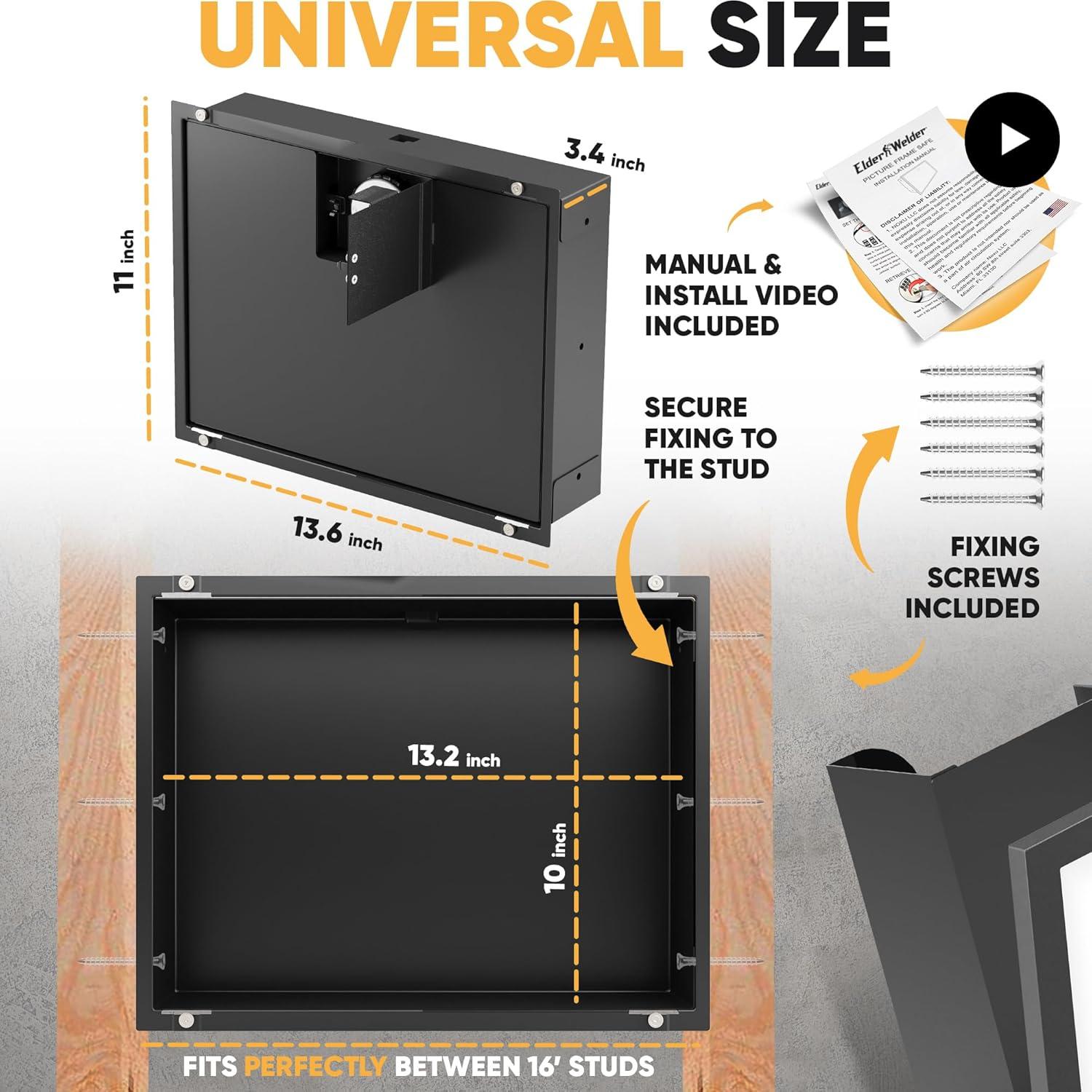Caja Fuerte Oculta de Pared Elder Welder | 6,56 L | Cerradura de Combinación