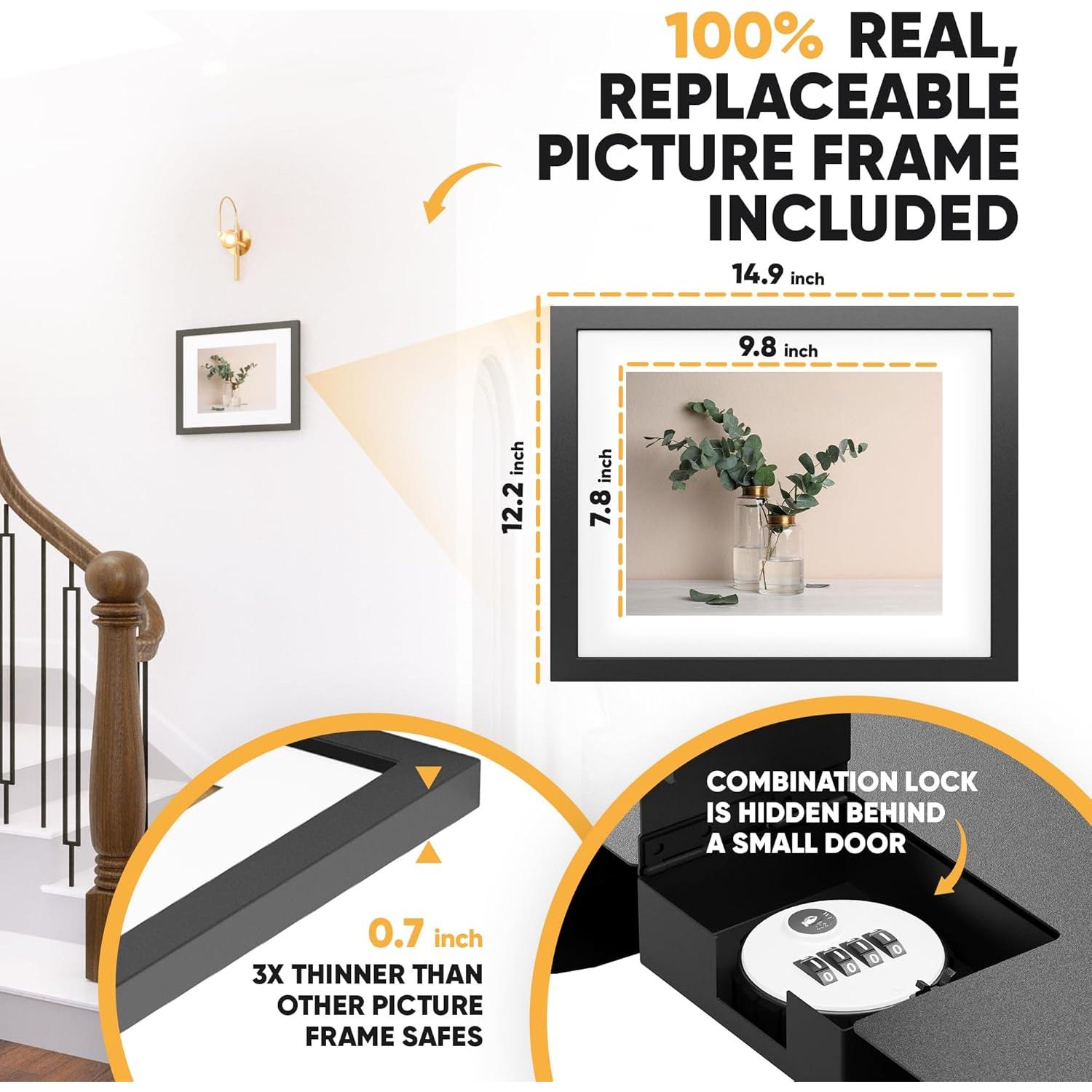 Caja Fuerte Oculta de Pared Elder Welder | 6,56 L | Cerradura de Combinación