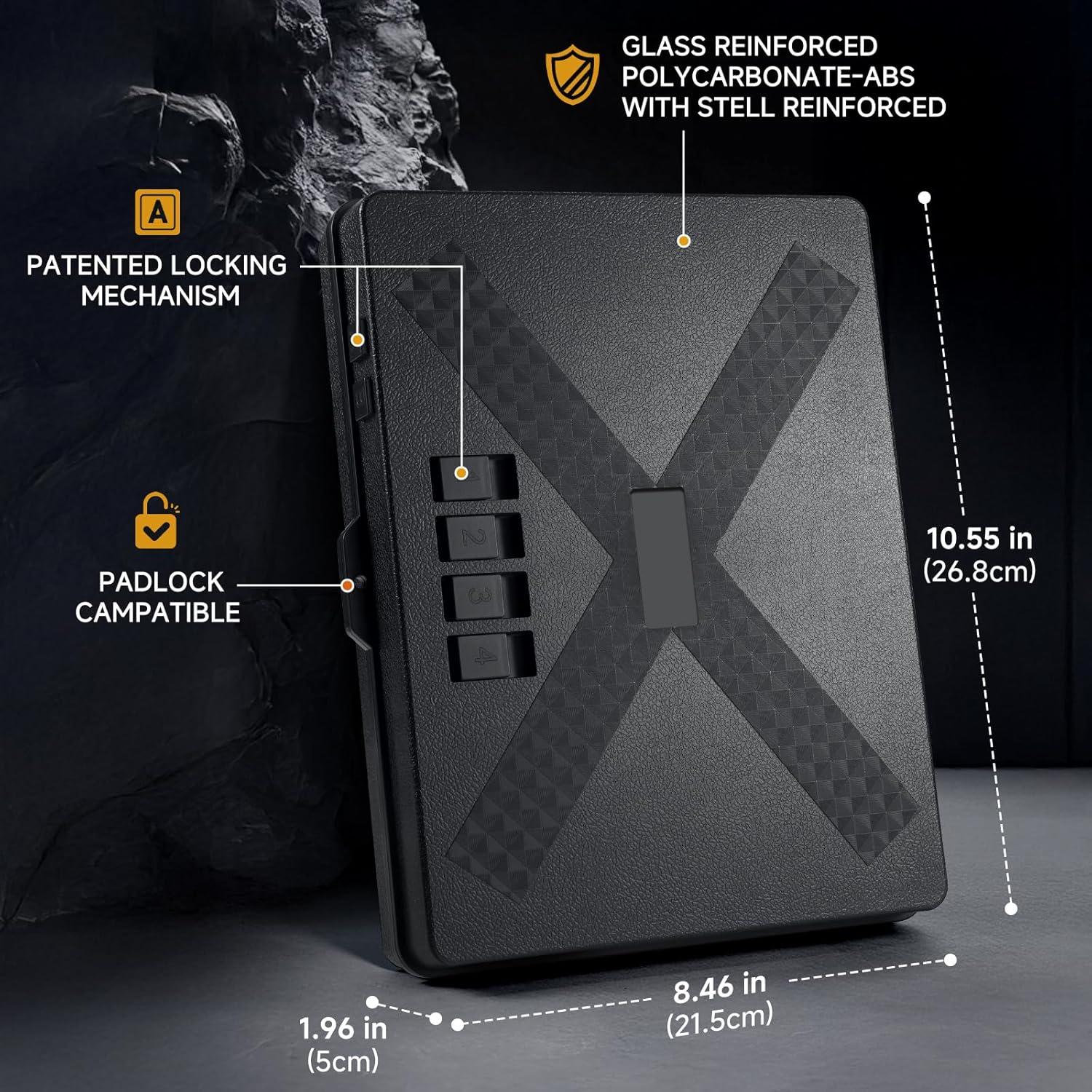 Caja Fuerte para Armas NIANPU, Portátil, Acceso Rápido, 0.87 kg